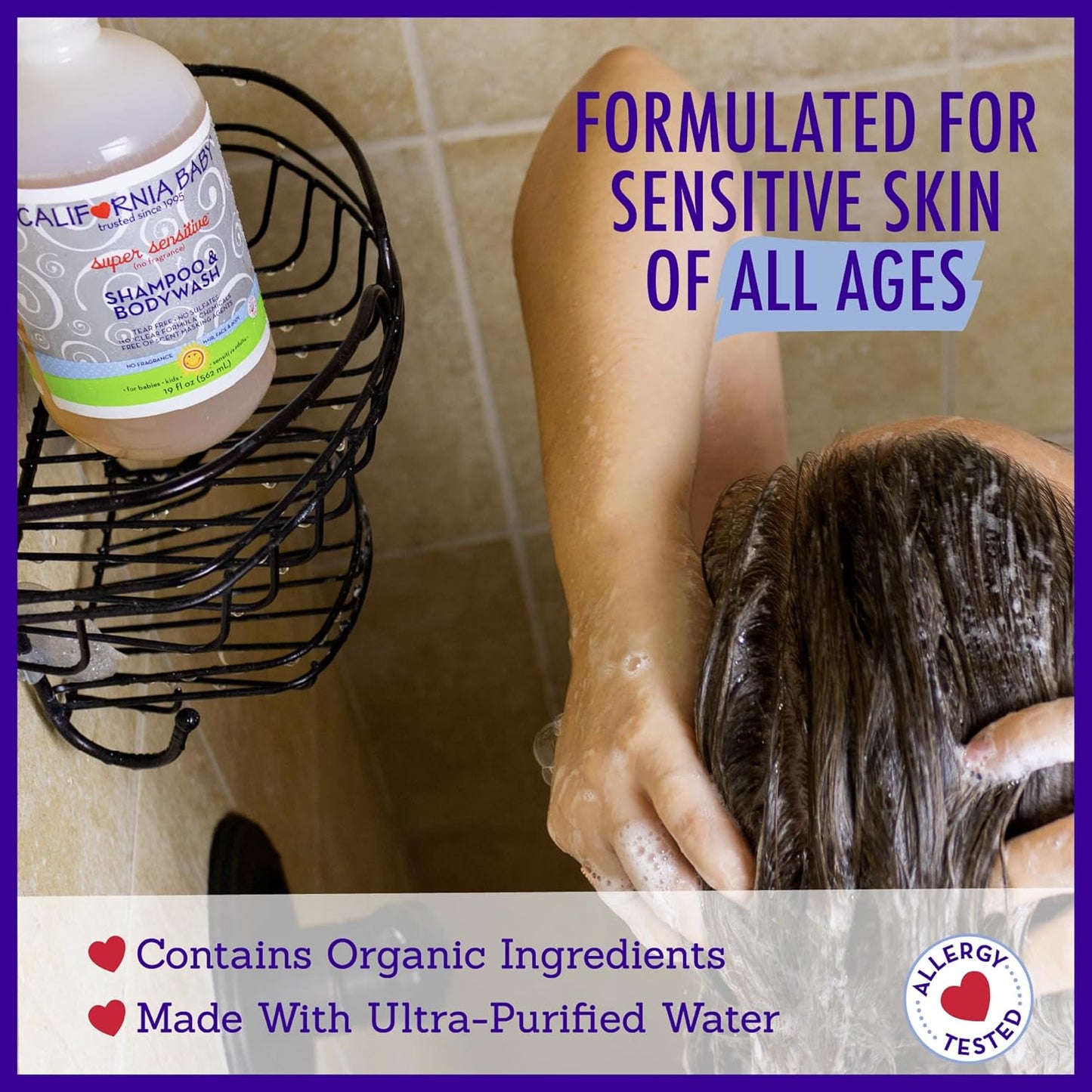 California Baby Super Sensitive Baby Shampoo + Baby Wash | 100% Plant-Based | Unscented Body Wash For Sensitive Skin | Hypoallergenic | 562 mL / 19 oz