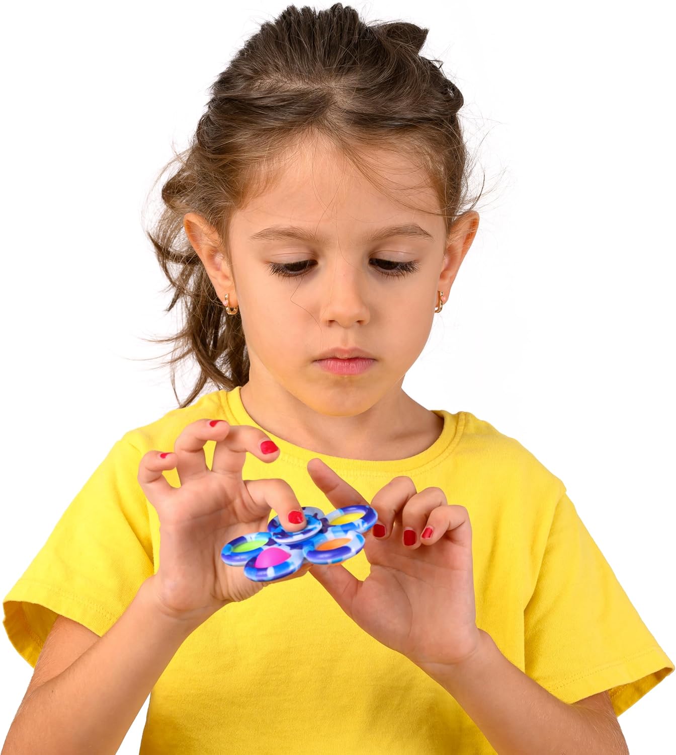 Nutty Toys Fidget Spinner Dimple Popper Sensory Toy - Top Stress & Anxiety Relief Gifts 2024 Unique Christmas Stocking Stuffers Idea for Toddler Kids & Adults Best Teen Girl Teenage Boys Tween Present