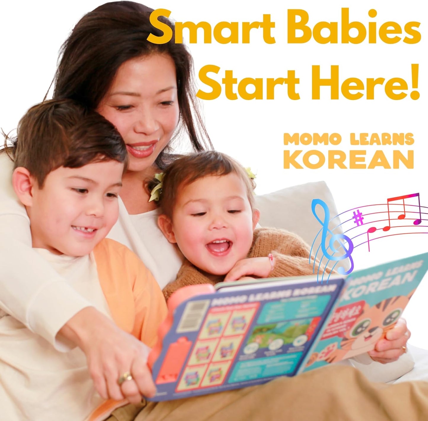 New! Learn Korean for Kids, Momo Learns Korean Vol. 2, Bilingual Korean Baby Book for Kids, Babies & Toddlers 1-3, Kids Board Book w/ Hangul, First Words & Songs, Language Toy for Preschoolers 0-3