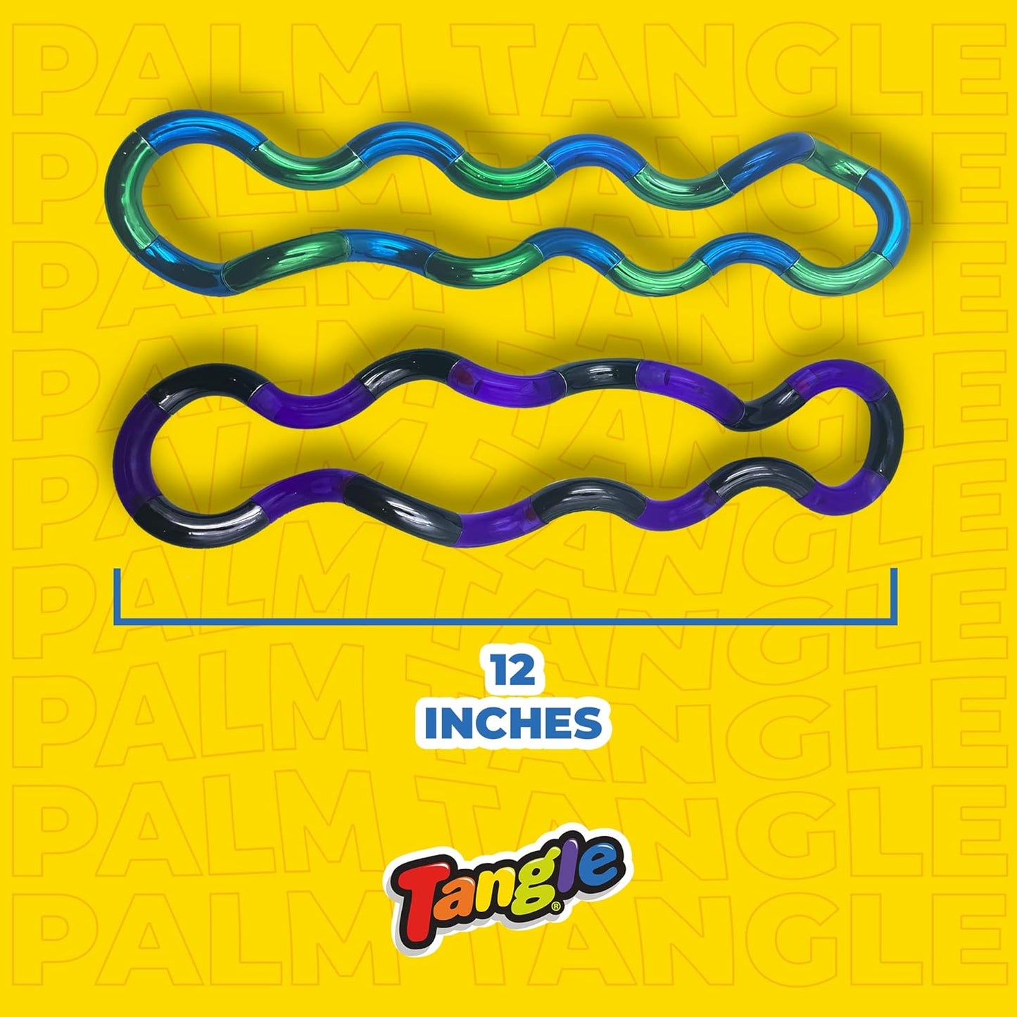 Tangle Palm Metallic 2-Pack Aqua Blue and Plum Purple - Big Tangle for Hands - Desk Toy for Adults Boys Girls