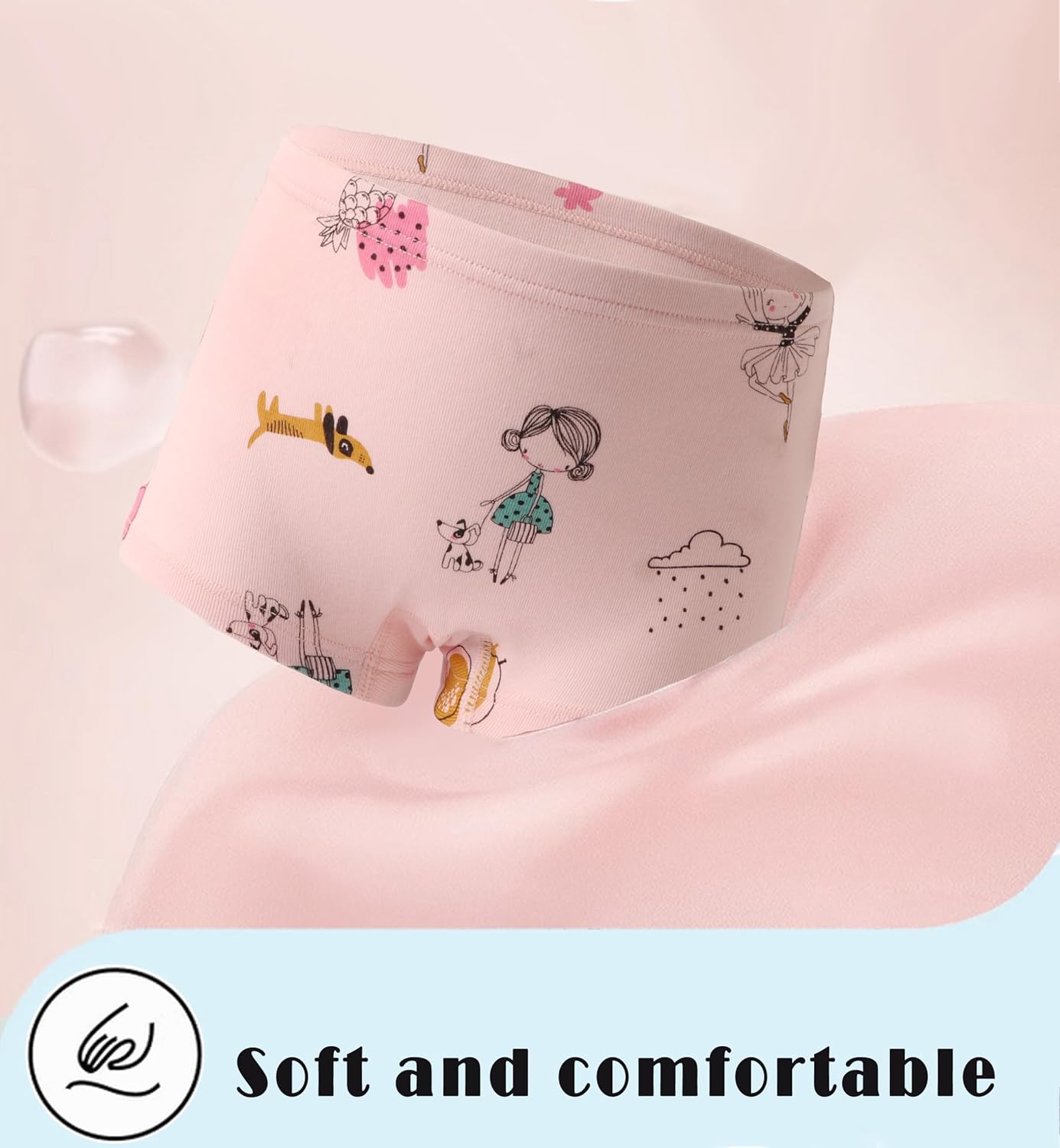 Sladatona Soft Girls Boyshort Panties Cotton Briefs Kids Underwear