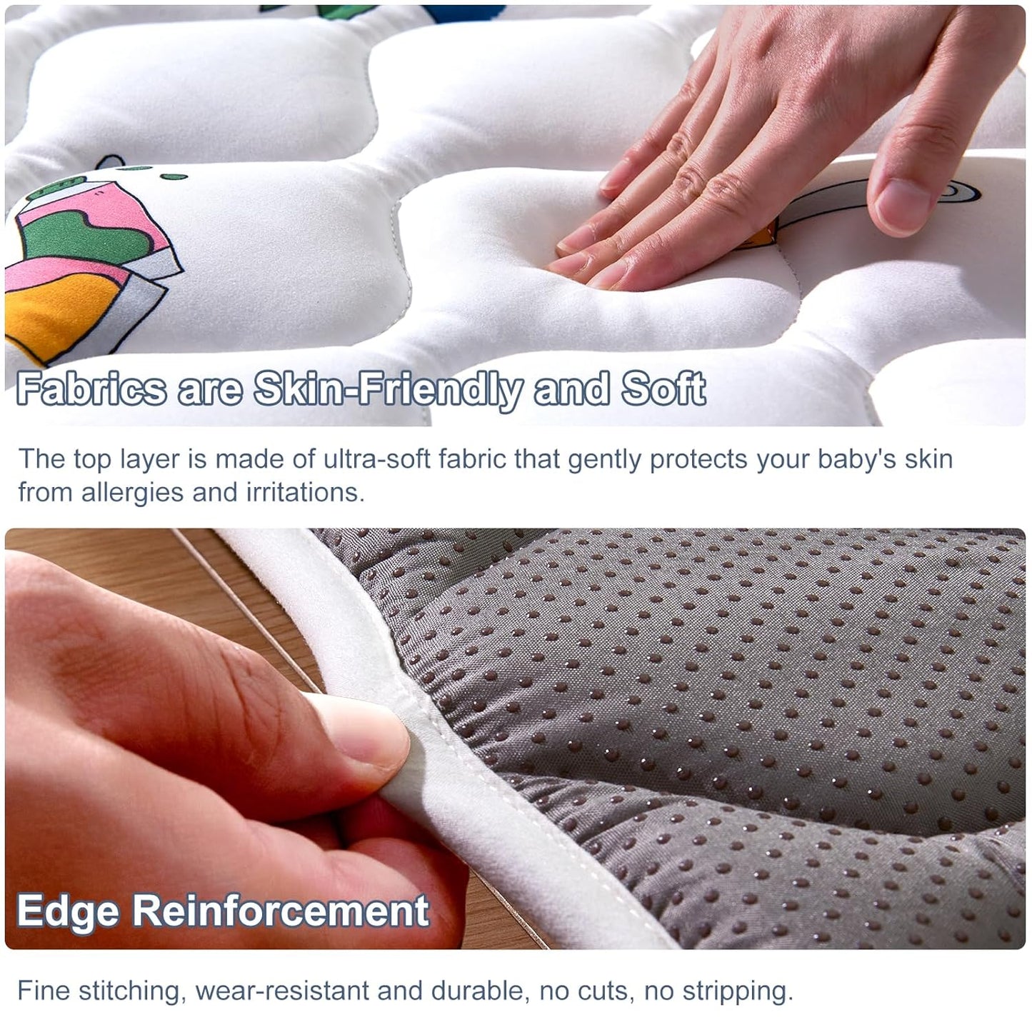 Vibe Bear Baby Play Mat - 71" X 59", Premium Thicker Foam One-Piece Crawling Mat, Extra Large Anti-Slip Activity Playmat for Babies, Toddlers & Infants