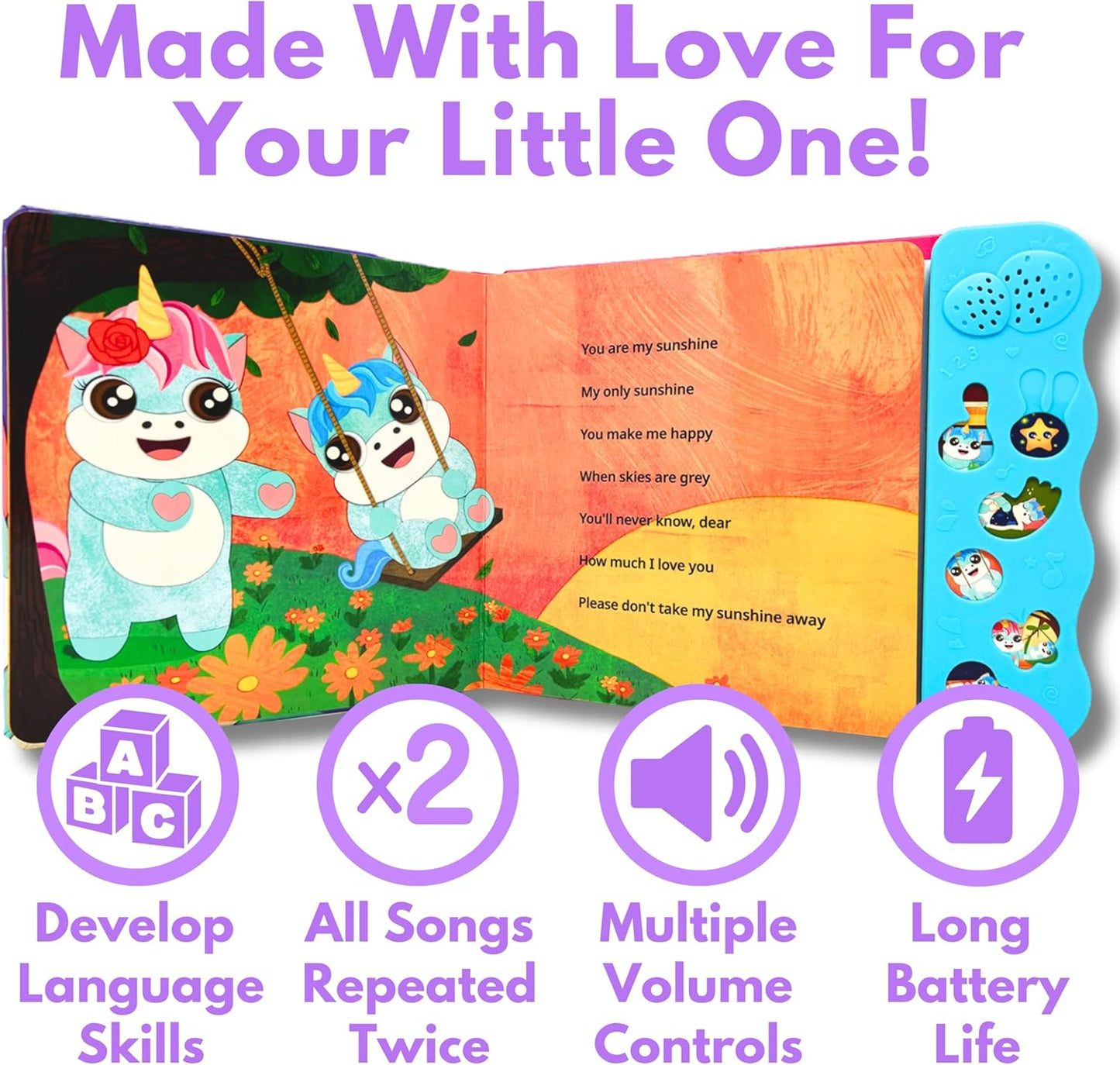 Nursery Rhymes: Musical Toys & Interactive Sound Book for Toddlers 1-3, Baby’s First Year Music Book Gift, Singing Book for 1 Year Old Toddler & Kids, Nursery Rhymes Musical Books & Educational Toy