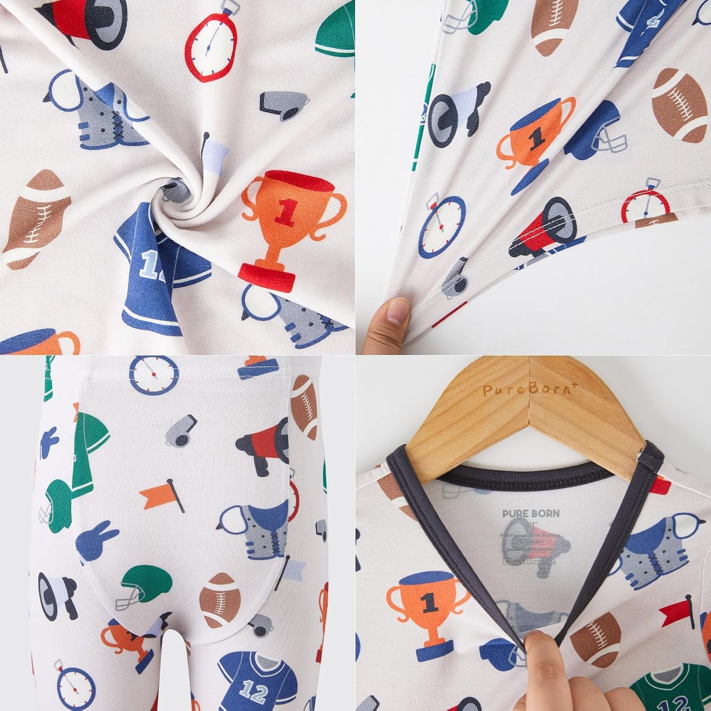 pureborn Baby Viscose From Bamboo Pajamas Set Pjs - Kids Toddler Girl Snug Fit Viscose Sleepwear 2pcs 18M-8Y