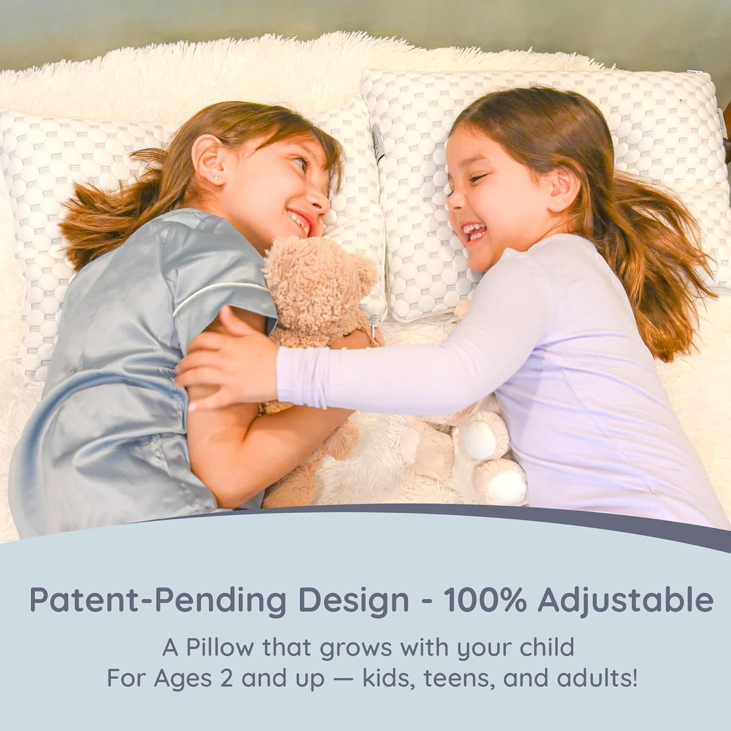 Lussi & Company Toddler Pillow 2 Year Old-13x19 Toddler Pillow - Pillow Protector-Toddler Pillows for Sleeping-Kids Pillow-Travel Pillows-Ergonomic Pillows for Kids-Patent Pending (White)