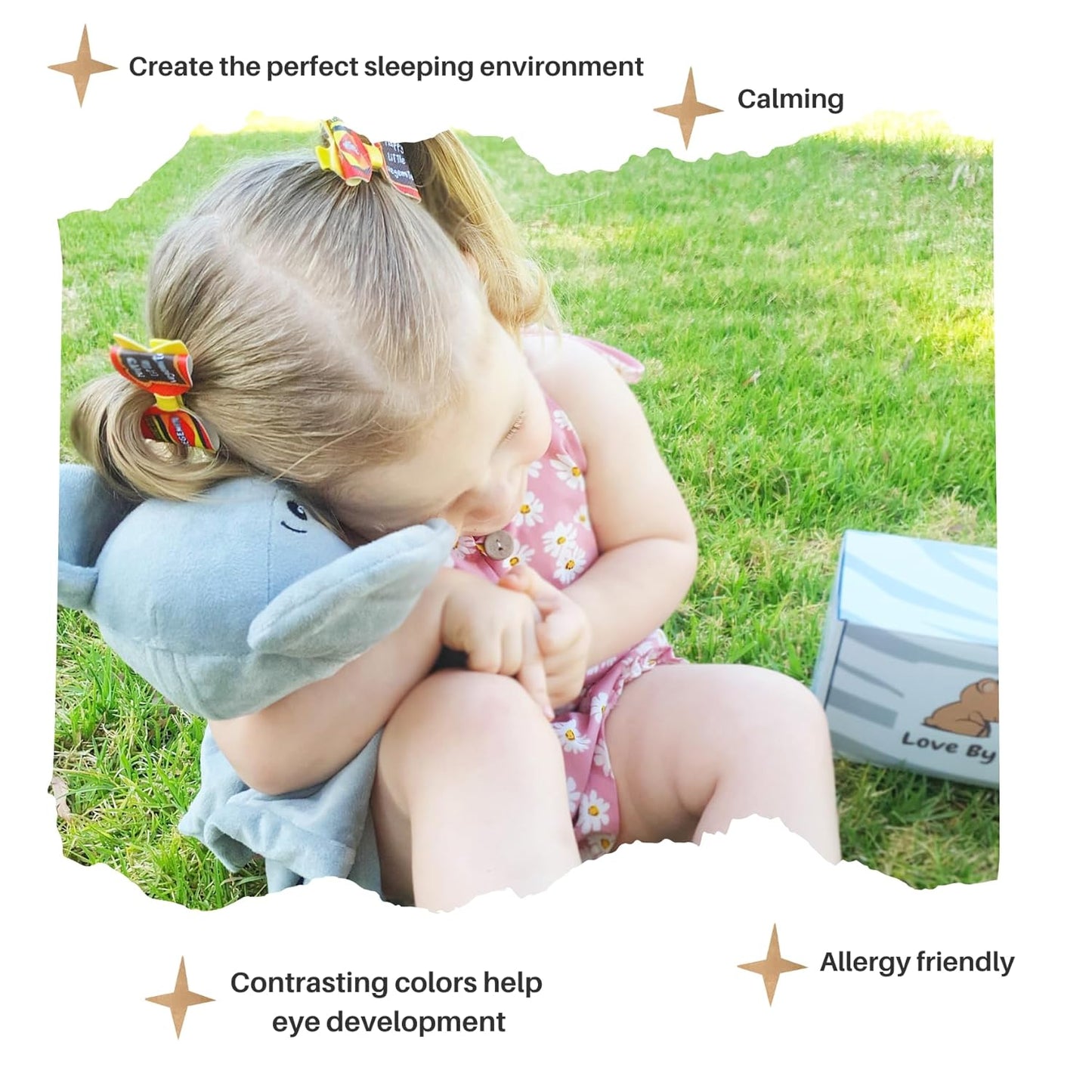 4-in-1 Sound Machine, Baby Lovey, Blanket - White Noise & Lullaby Plush Elephant Calms & Reduces Wakeups, Helps Toddler Sleep Longer - Proven Sleep Aid -Musical BPA-Free, Machine Washable Newborn Gift