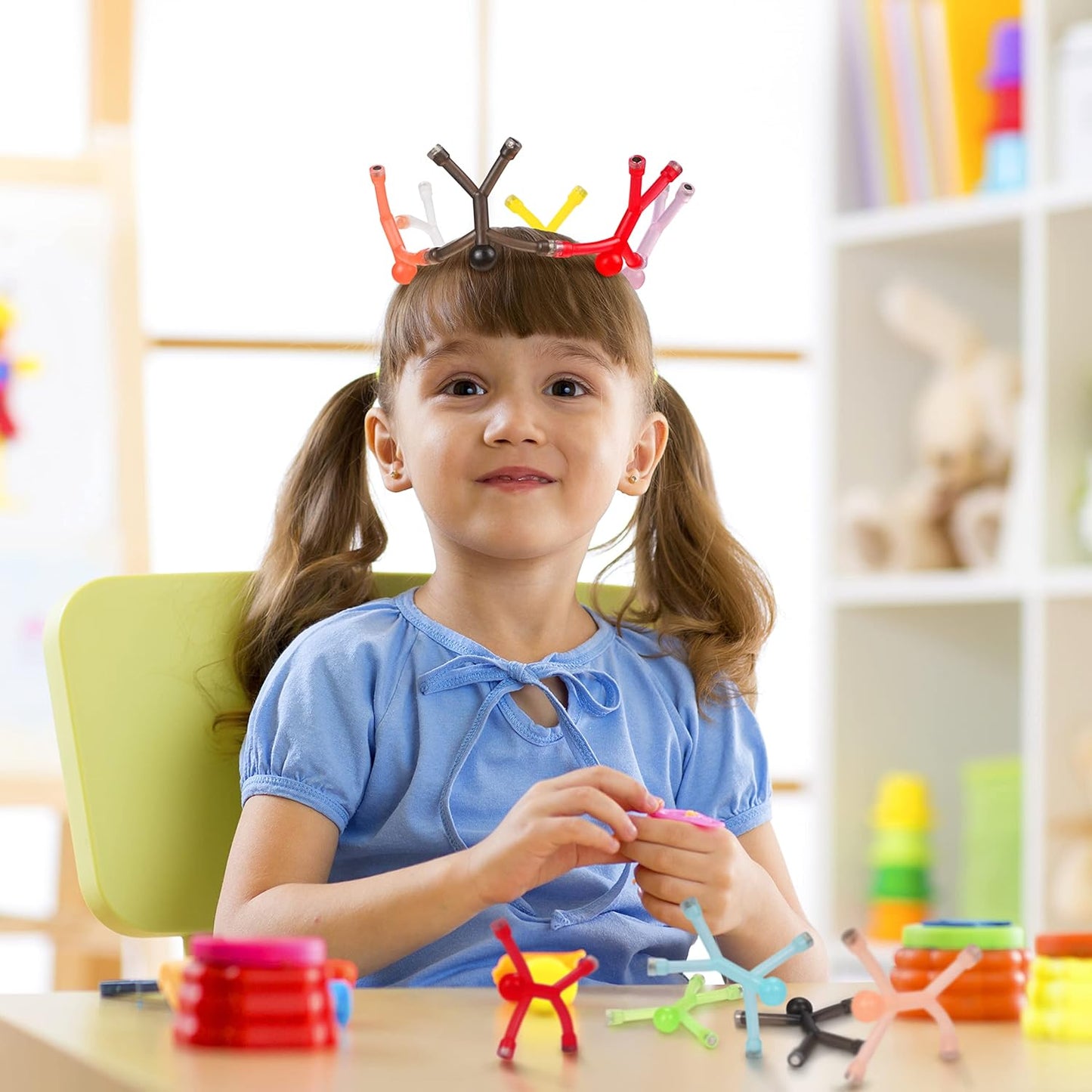 MAGMEN Classic Magnetic Fidget Toy Figures for Kids 3-8 & Toddlers |20 Mix Colors Multipurpose Magnets Set for Travel, Airplane Play, Desk & Stocking Stuffer Gifts.