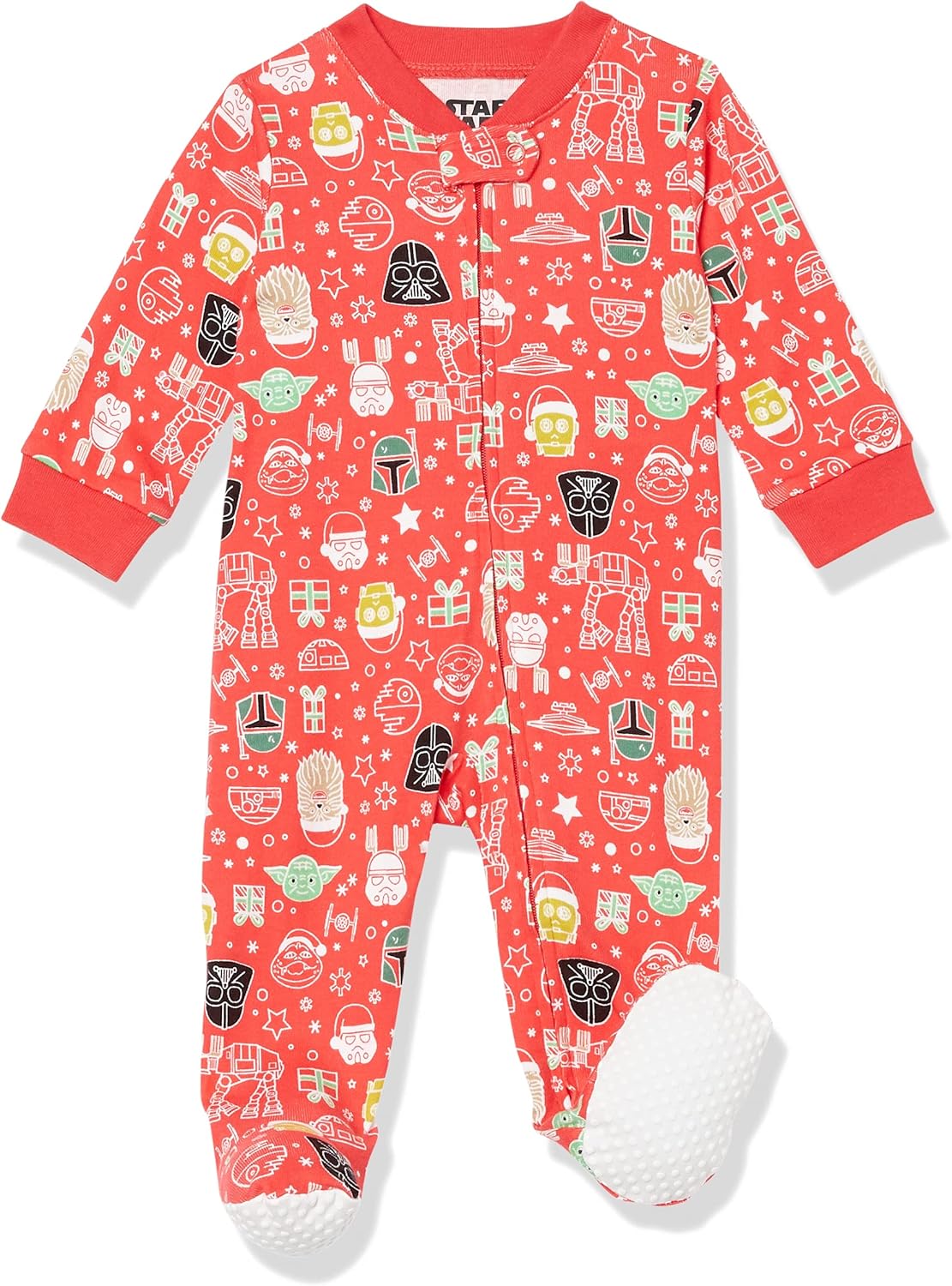 Amazon Essentials Disney | Marvel | Star Wars Unisex Babies' and Toddlers' Snug-Fit Cotton Footed Pajamas, Multipacks