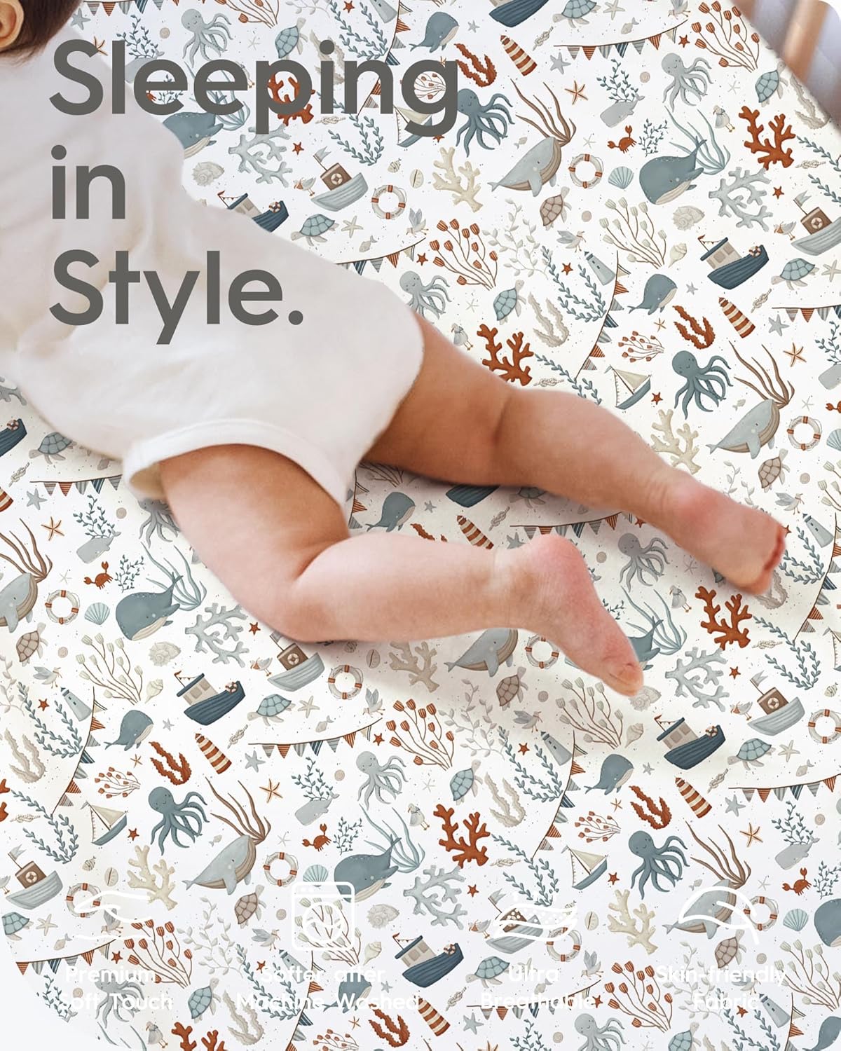 Baby Crib Sheets Boy Girl for Standard Crib Mattress - Ultra Soft Jersey Knit Neutral Crib Mattress Sheet, Safe and Snug, Durable, Stylish Crib Sheet Fitted, 28''x52''x9'' Extra Deep Pocket