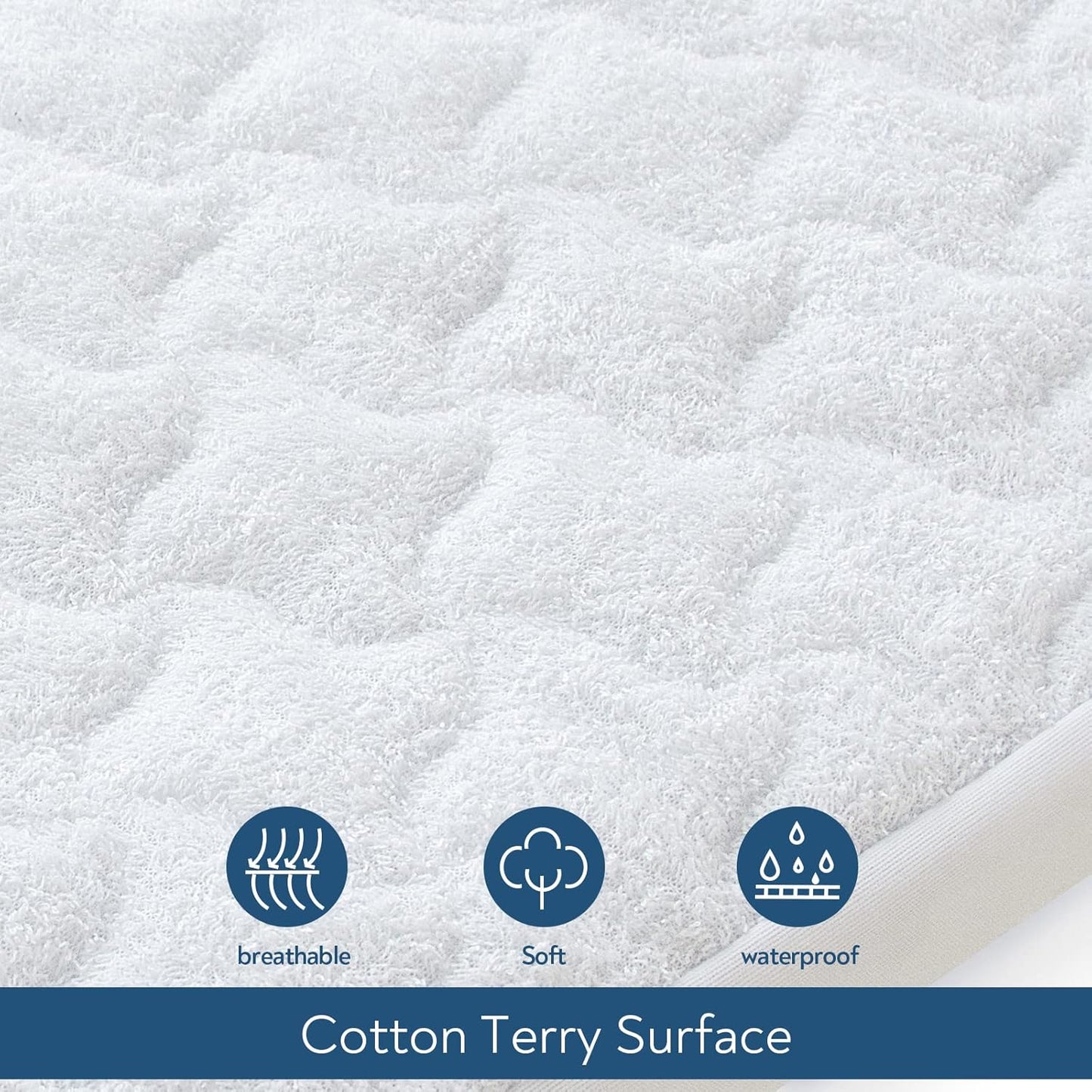Mini Crib Mattress Protector Cover 38" x 24", 2 Pack Waterproof Mini Crib Mattress Pad Sheets for Babyletto, Dream On Me, Delta, Quilted Cotton Terry Surface