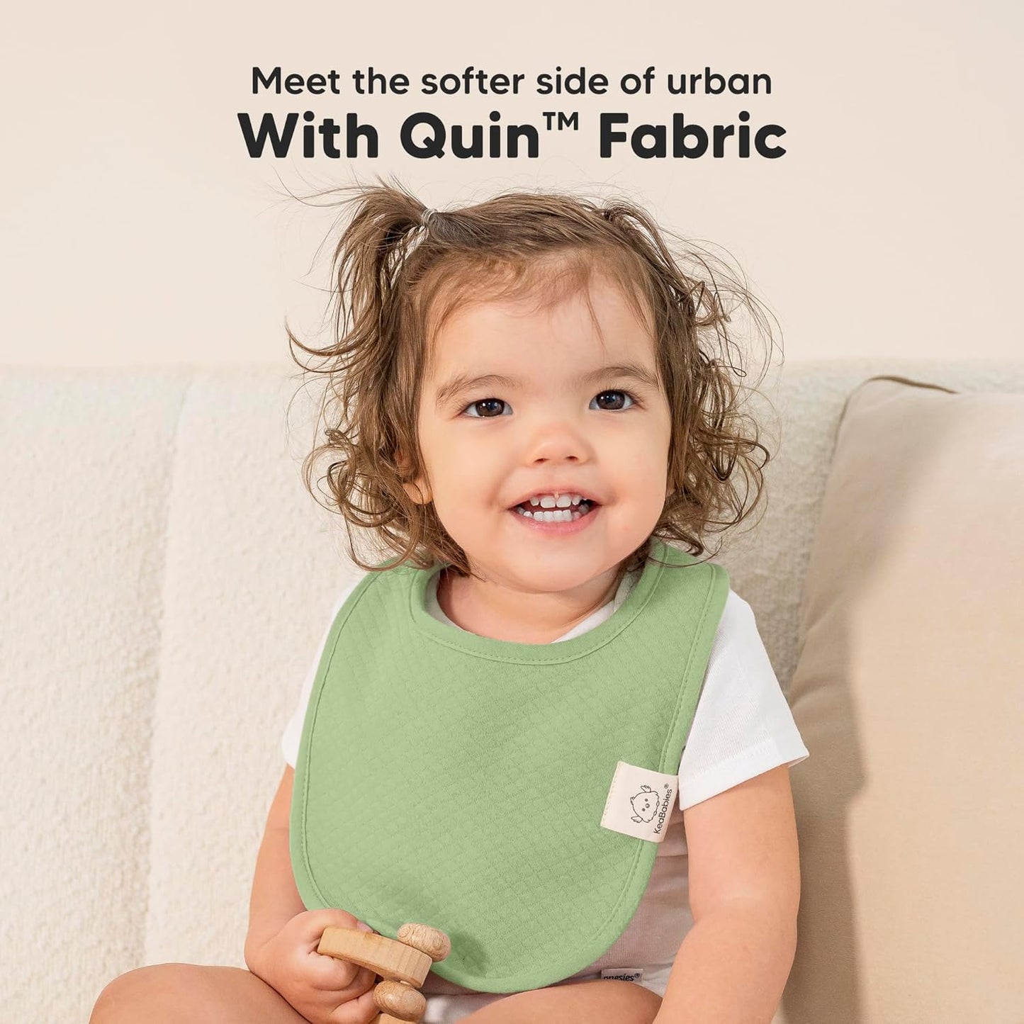 8-Pack Organic Baby Bibs for Girls, Boys - Quilted Cotton Cloth Baby Drool Bibs for Drooling and Teething Toddler, Newborn, Infant, Soft & Super Absorbent (Dew)