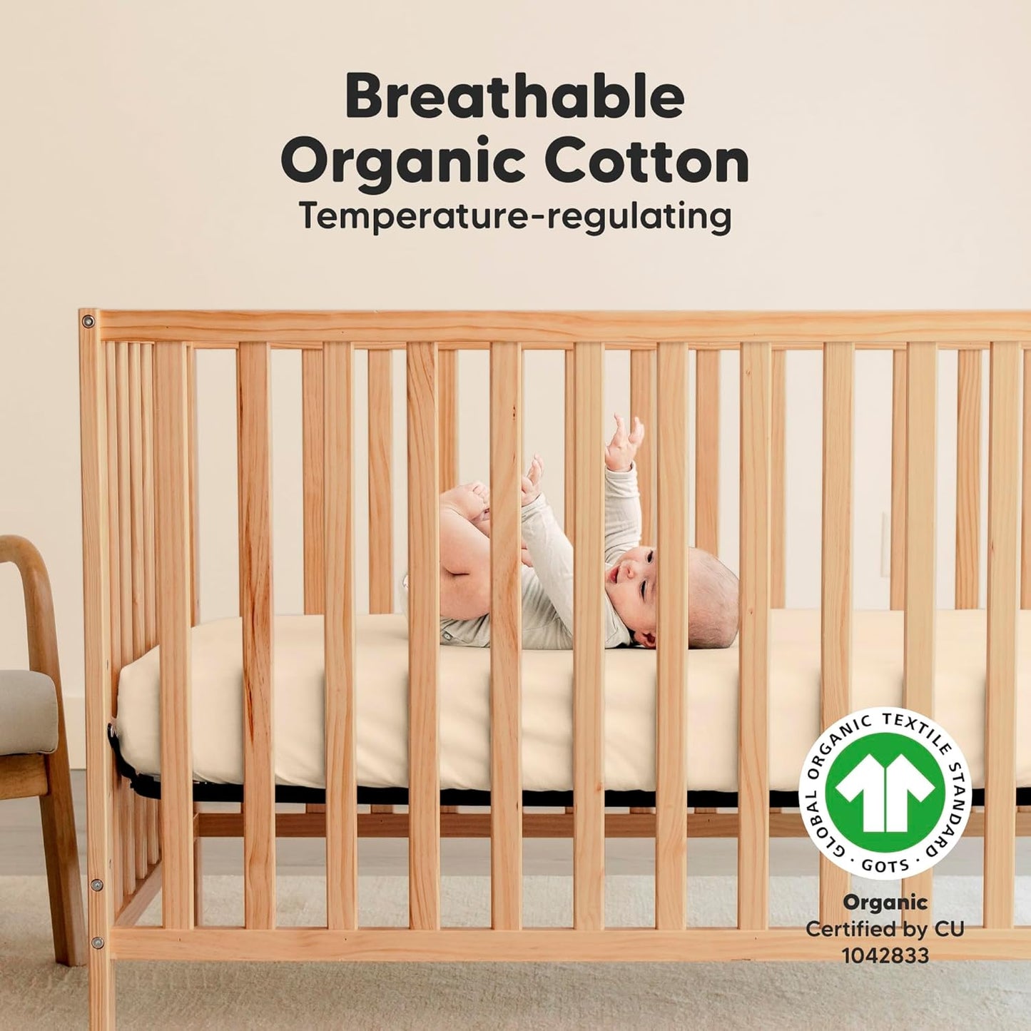 KeaBabies 2-Pack Organic Crib Sheets for Boys, Girls - 52x28 Fitted Crib Mattress Sheet Neutral, Breathable Jersey Cotton Cover for Baby Bed, Toddler Mattress, Soft & Cute Prints (Pecan)