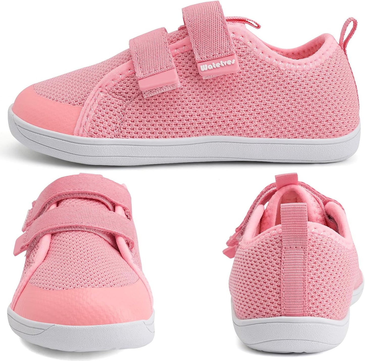 WateLves Toddler Little Kids Wide Barefoot Shoes The First Walking Shoes Girls Boys Breathable Zero Drop Minimalist Sneakers with Wide Toe Box Natural to Grow