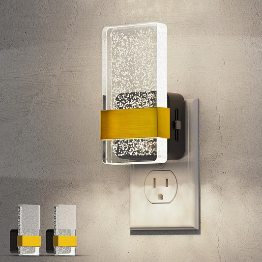 L LOHAS LED Night Light [2Pack], Night Lights Plug Into Wall, Decorative Night Lights with Dusk-to-Dawn Sensor, 0-100LM Dimmable Acrylic Nightlight, 5000K Aesthetic nightlight for Bathroom, Home Decor