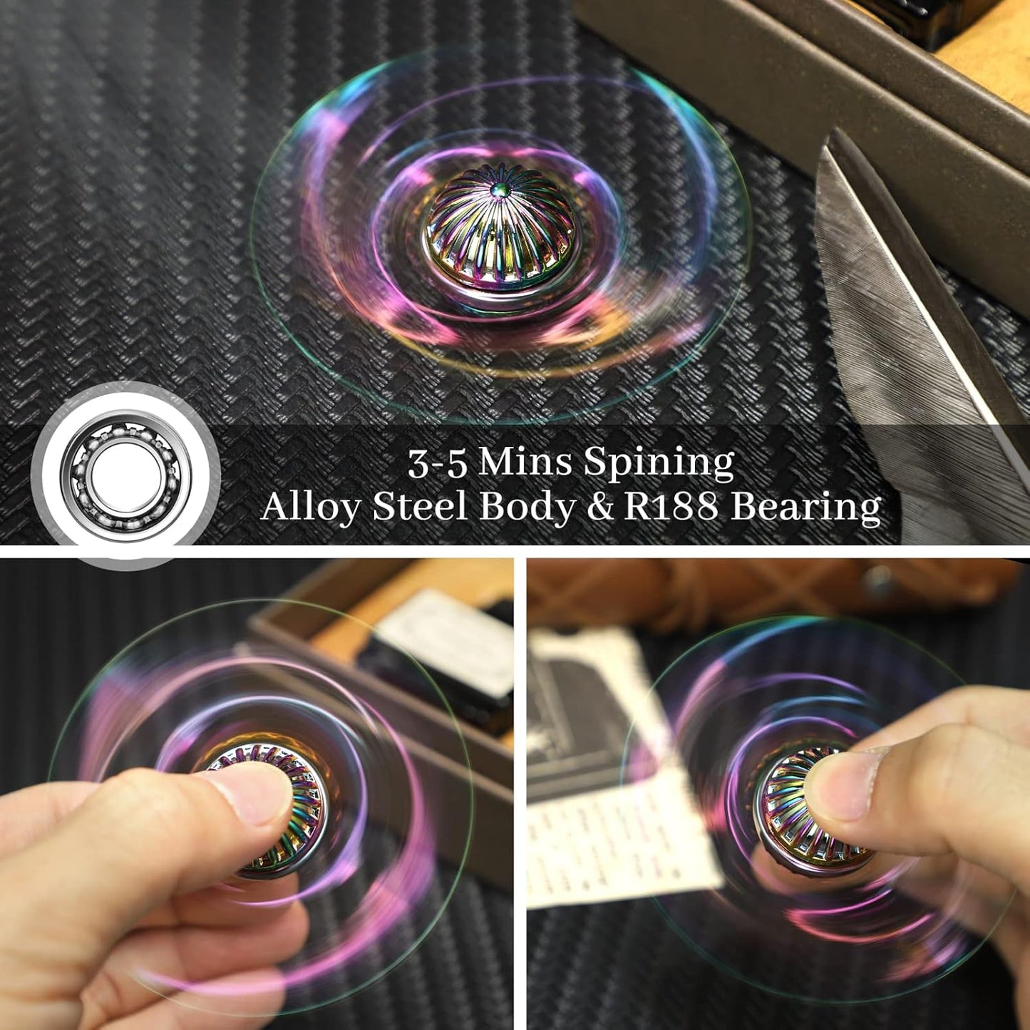 Magical Orb Fidget Spinners Toys Metal, Hand Finger Spinner Gifts for Kids Adults, Anti Anxiety Stress Relief Desk Toy Silence Bearing with Case Party Favors for Christmas Birthday Easter