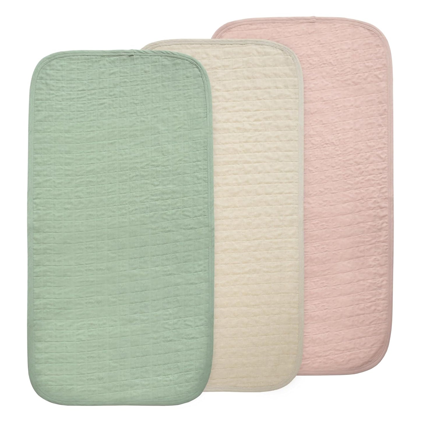 mushie Waterproof Changing Pad Liners | 100% Organic Cotton | Set of 3 (Blush Combo)
