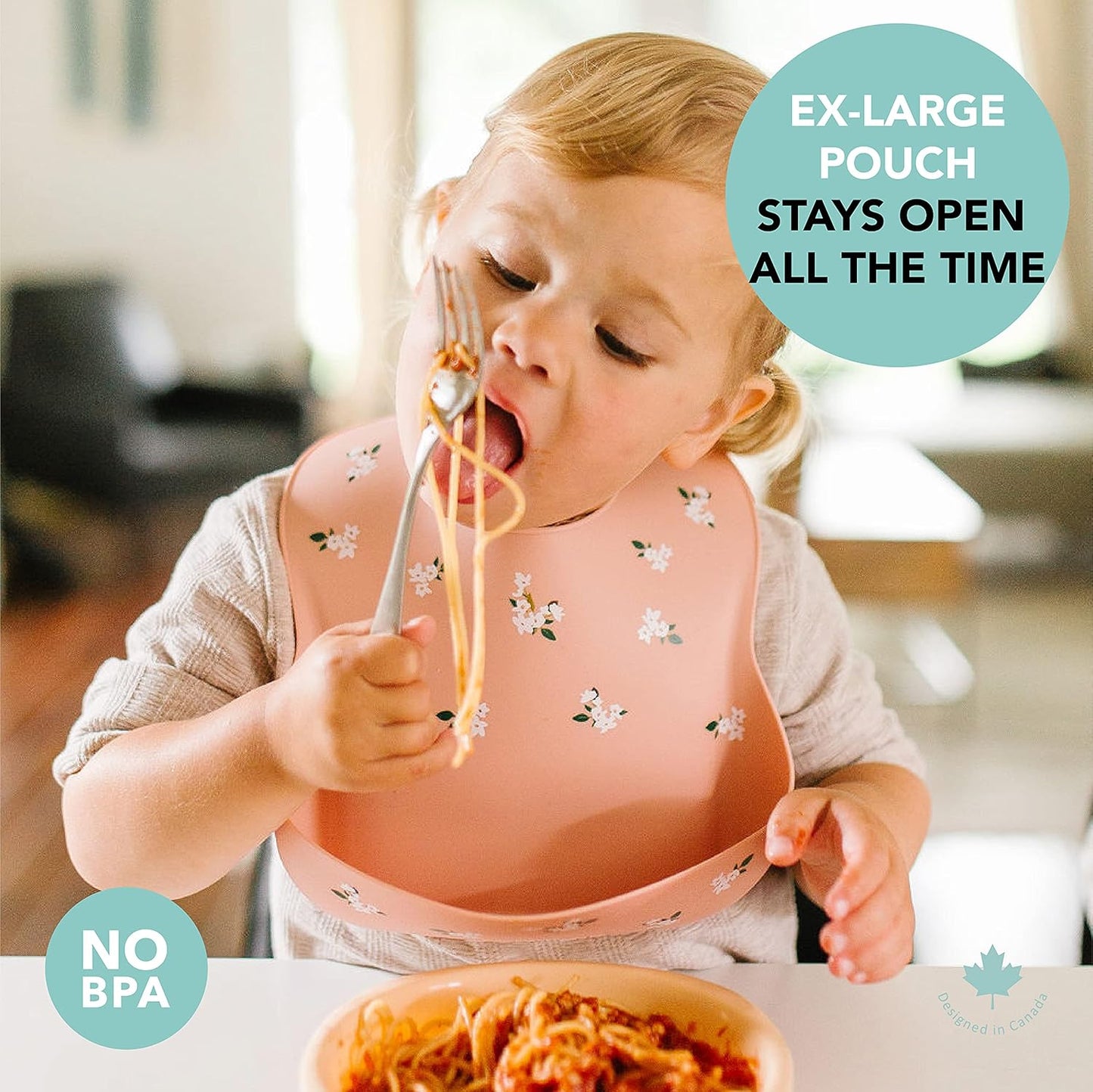 Loulou Lollipop Soft, Waterproof Silicone Feeding Bib for Babies and Toddlers