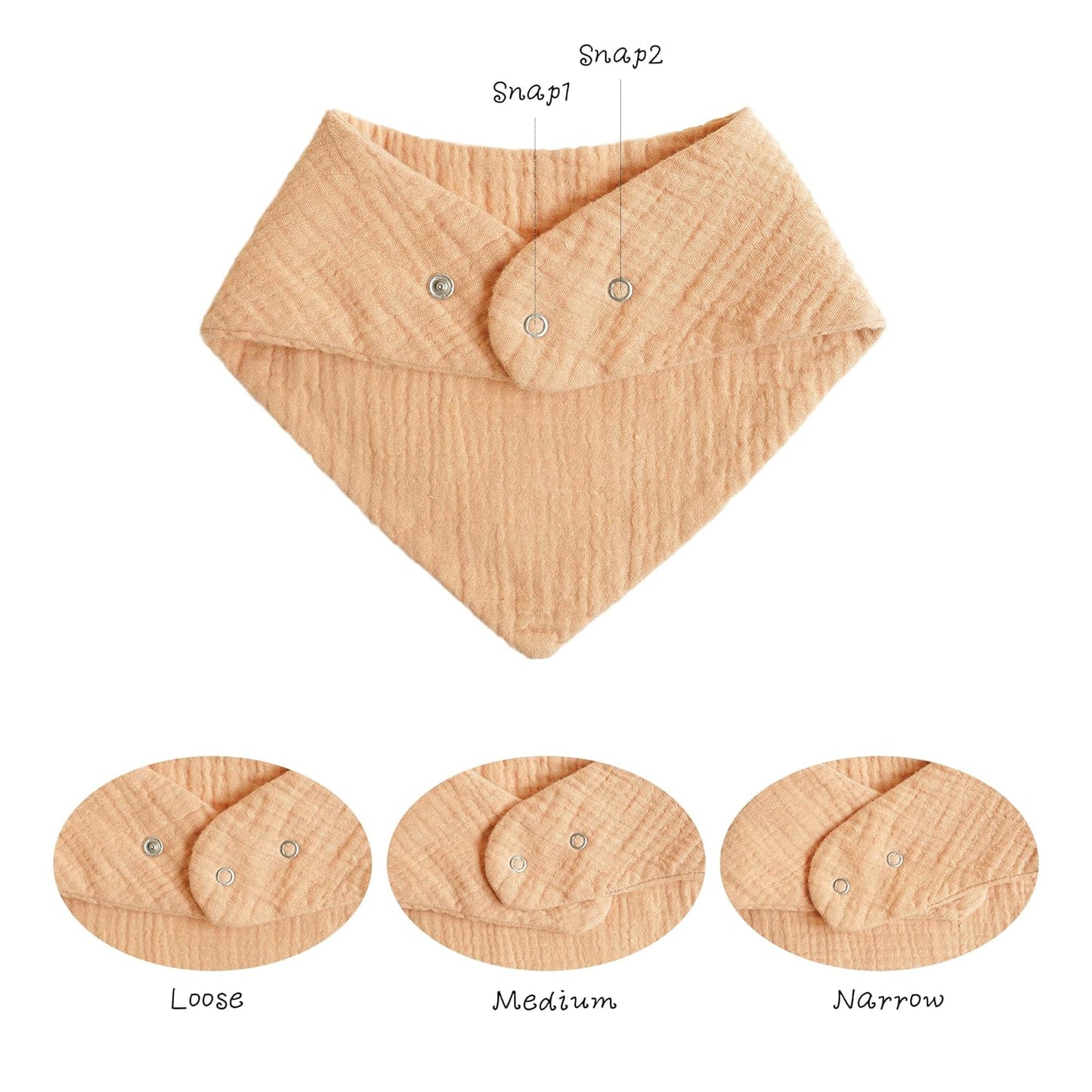 Konssy 8-Pack Muslin Baby Bibs, Absorbent Bandana Drool, 100% Cotton Unisex Baby Bibs for Teething and Drooling