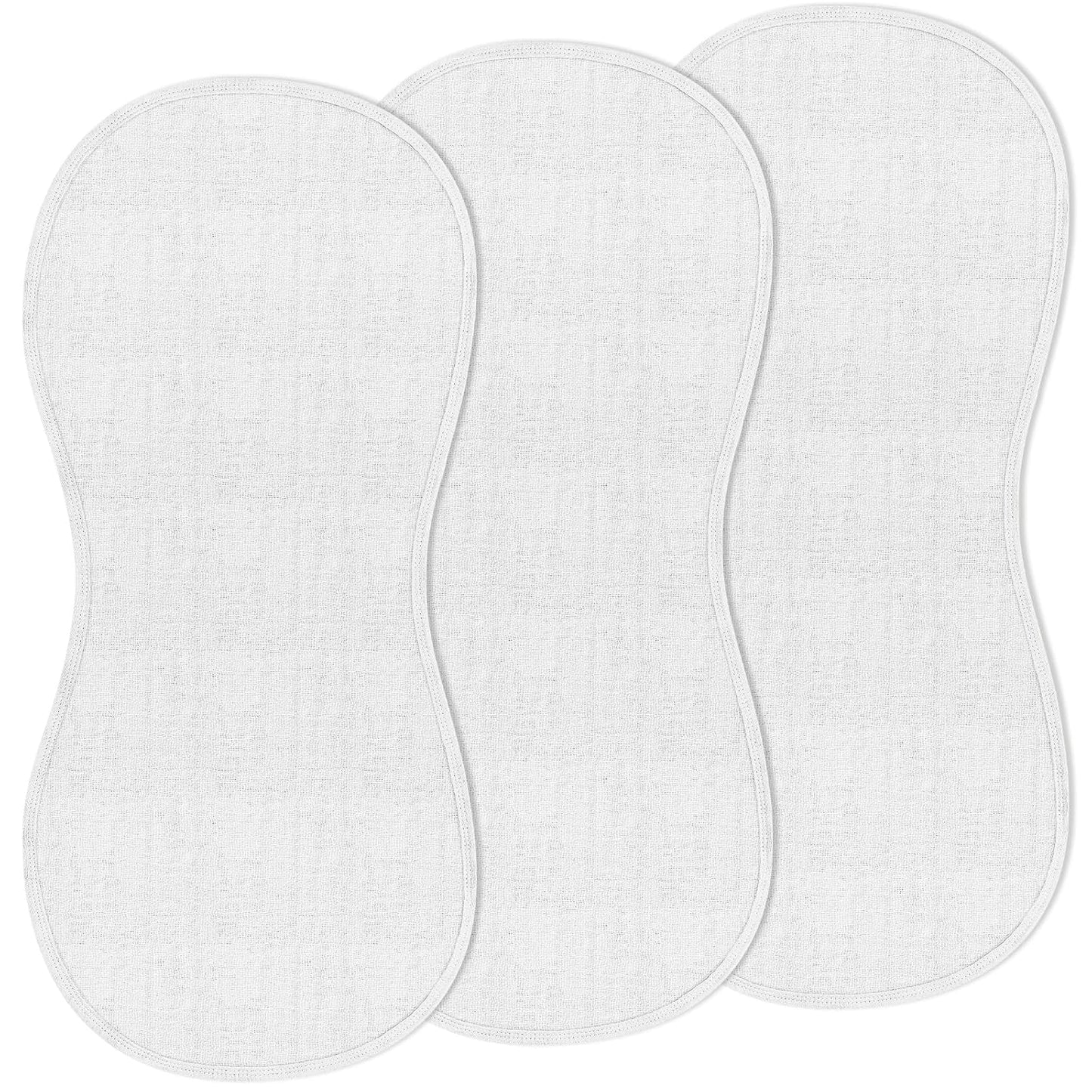 3 Pcs Changing Pad Liners Fits in Peanut Shape Changing Pad Waterproof Diaper Mats Organic Cotton Peanut Mats are Warm on a Baby's Back, Washable Reusable(Simple Style,White)