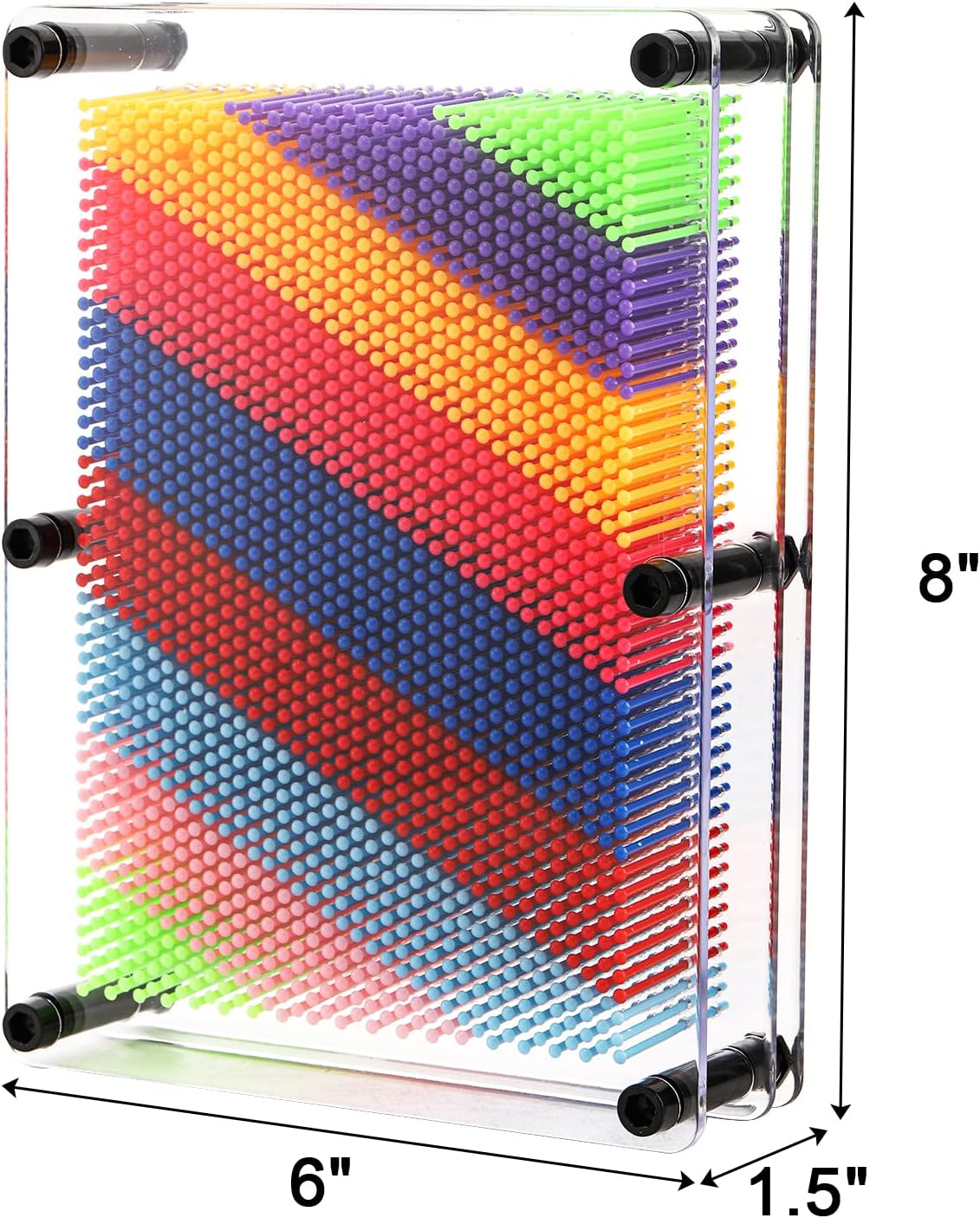 Hacaroa 2 Pack 3D Pin Art Toy, 8"x6" Plastic Pin Art Board Game Sensory Toy, Sculpture Craft Fun Creativity for Kids, Adults, Home, Office Decoration, Multicolor