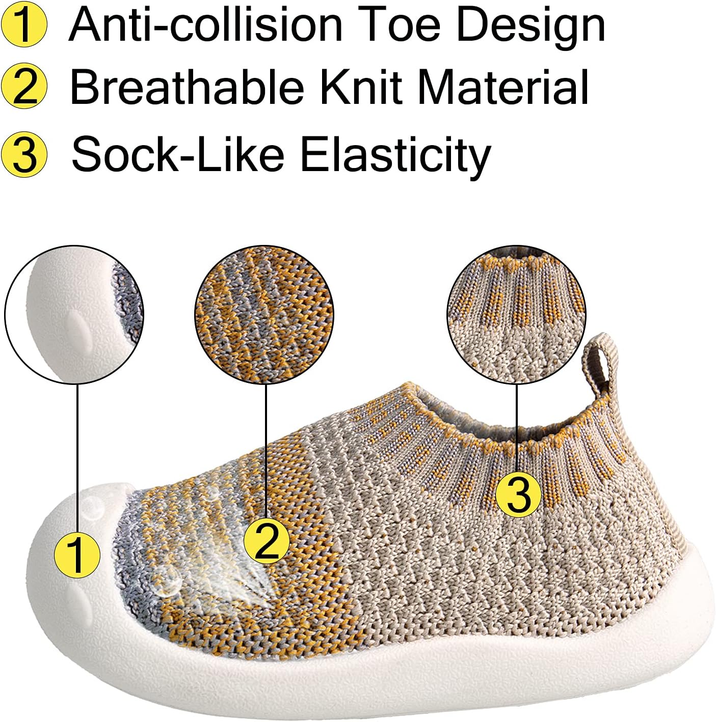 Baby First-Walking Shoes 1-4 Years Kid Shoes Trainers Toddler Infant Boys Girls Soft Sole Non Slip Cotton Canvas Mesh Breathable Lightweight TPR Material Slip-on Sneakers Outdoor