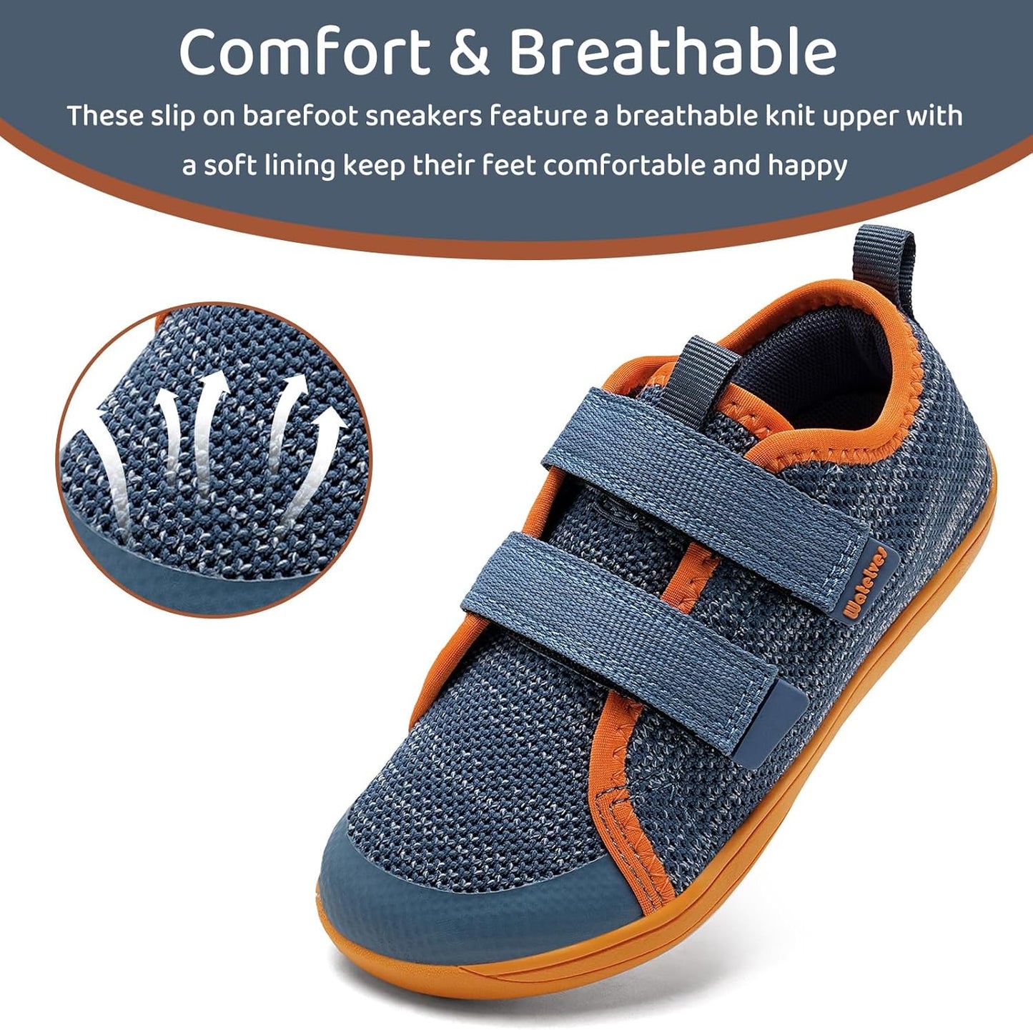 WateLves Toddler Little Kids Wide Barefoot Shoes The First Walking Shoes Girls Boys Breathable Zero Drop Minimalist Sneakers with Wide Toe Box Natural to Grow