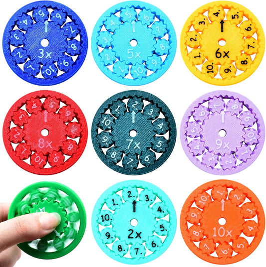Math Fidget Spinners,Funny Educational Math Fact Tools,Math Learning & Education Toys Game,Creative Gift (9 PCS-Multiplication & Division)