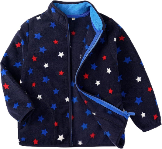 Toddler Fleece Jacket Kids Lightweight Outerwear Boys Girls Long Sleeve Fall Spring Coat 2-12 Years