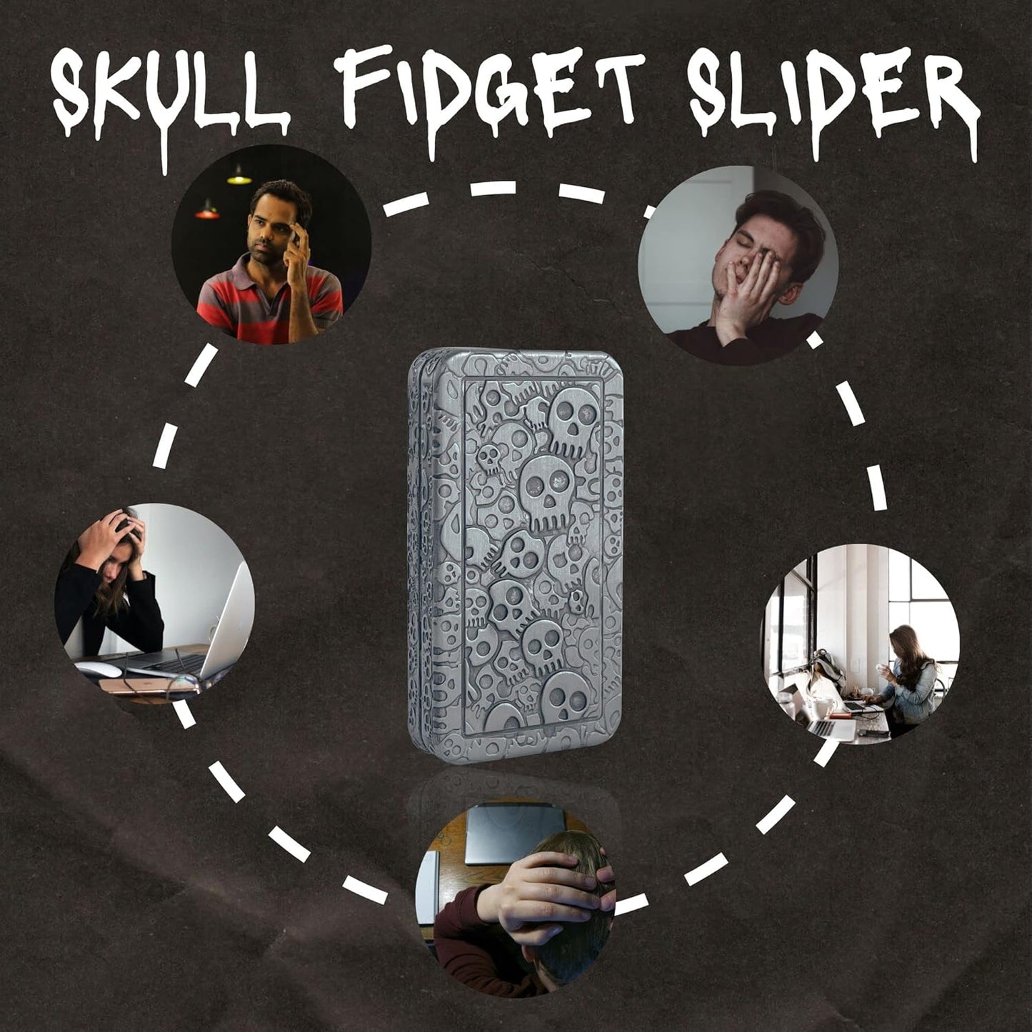 Fidget Slider Metal Fidget Toys for Adults Haptic Slider EDC Haptic Fidget Haptic Coin Stress Relief Birthday Gift for Men…