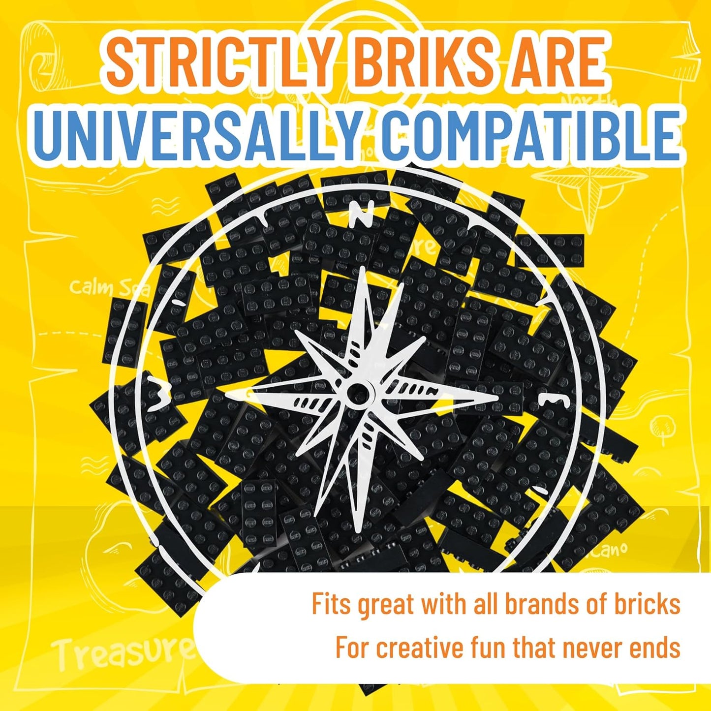 Strictly Briks Classic Bricks Starter Kit - 96-Piece Black 2x4 Set - Compatible with Major Brick Brands - Building Blocks for Ages 3+ - Encourages Creativity & Imagination
