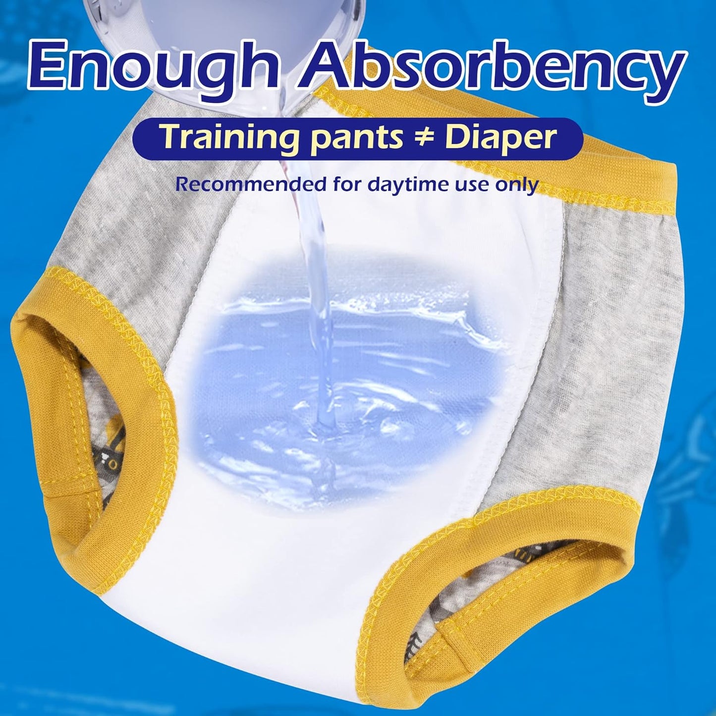 BIG ELEPHANT Potty Training Underwear - 10 Pack, 100% Cotton Absorbent Unisex Toddler Pee Pants for Boys Girls
