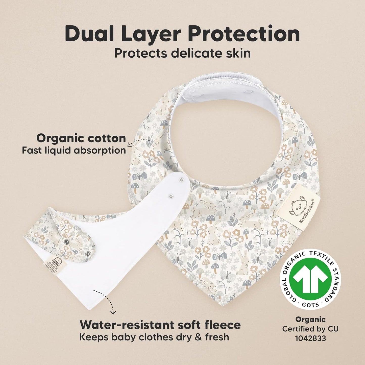 8-Pack Organic Baby Bandana Bibs for Girls - Super Absorbent Triangle Baby Bibs for Drooling and Teething Infant, 100% Cotton Extra Soft for Newborn, Infant 0-36 Months (Prairie)