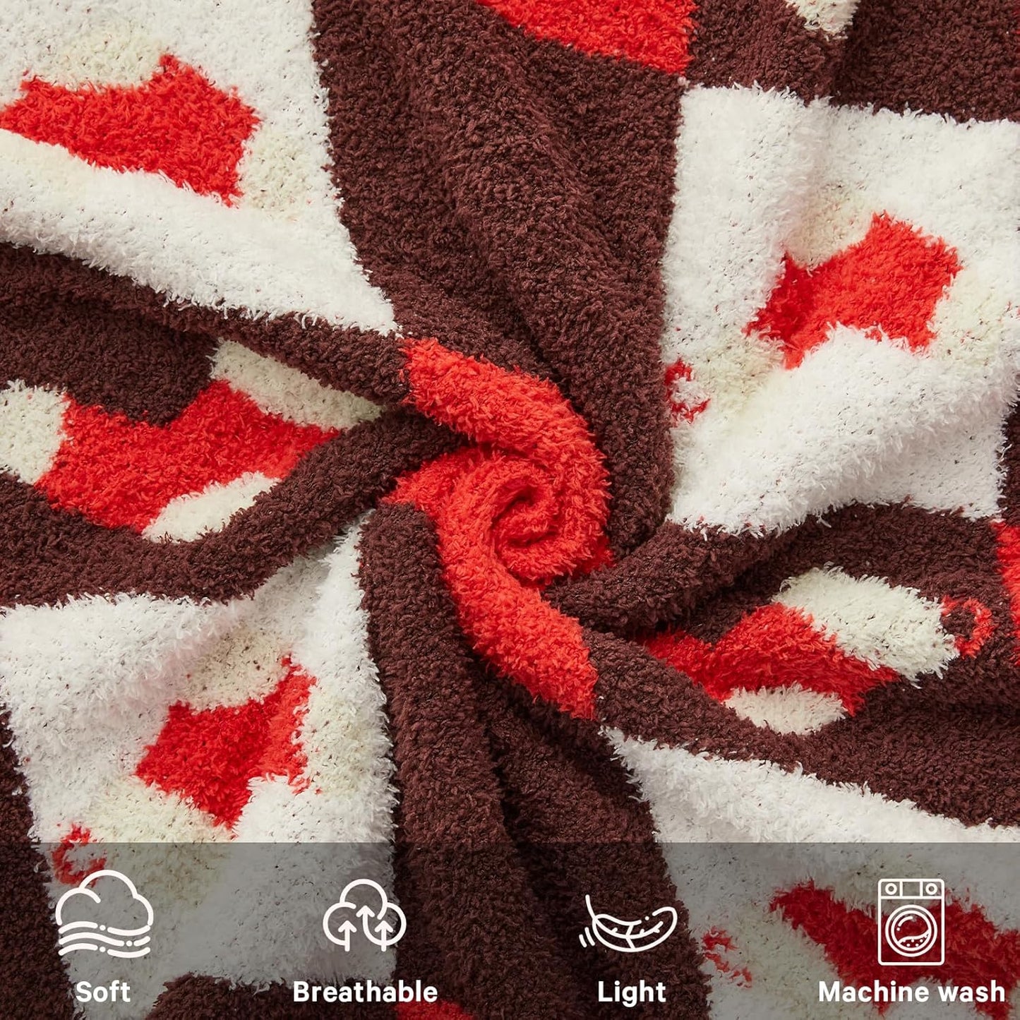 CYMULA Christmas Knit Throw Blanket - Super Soft Cozy Fuzzy Blankets for Couch, Sofa & Bed, Holiday Throw Blanket，60"x80"