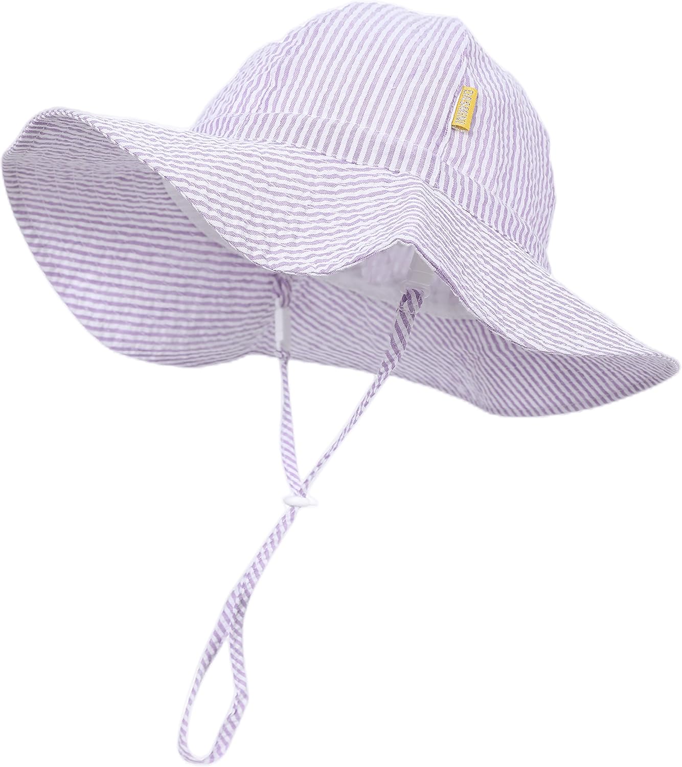 Baby & Toddler Wide Brim Sun Hats UPF 50+ Sun Protection Bucket Cap Cute Adjustable Hat in Seersucker