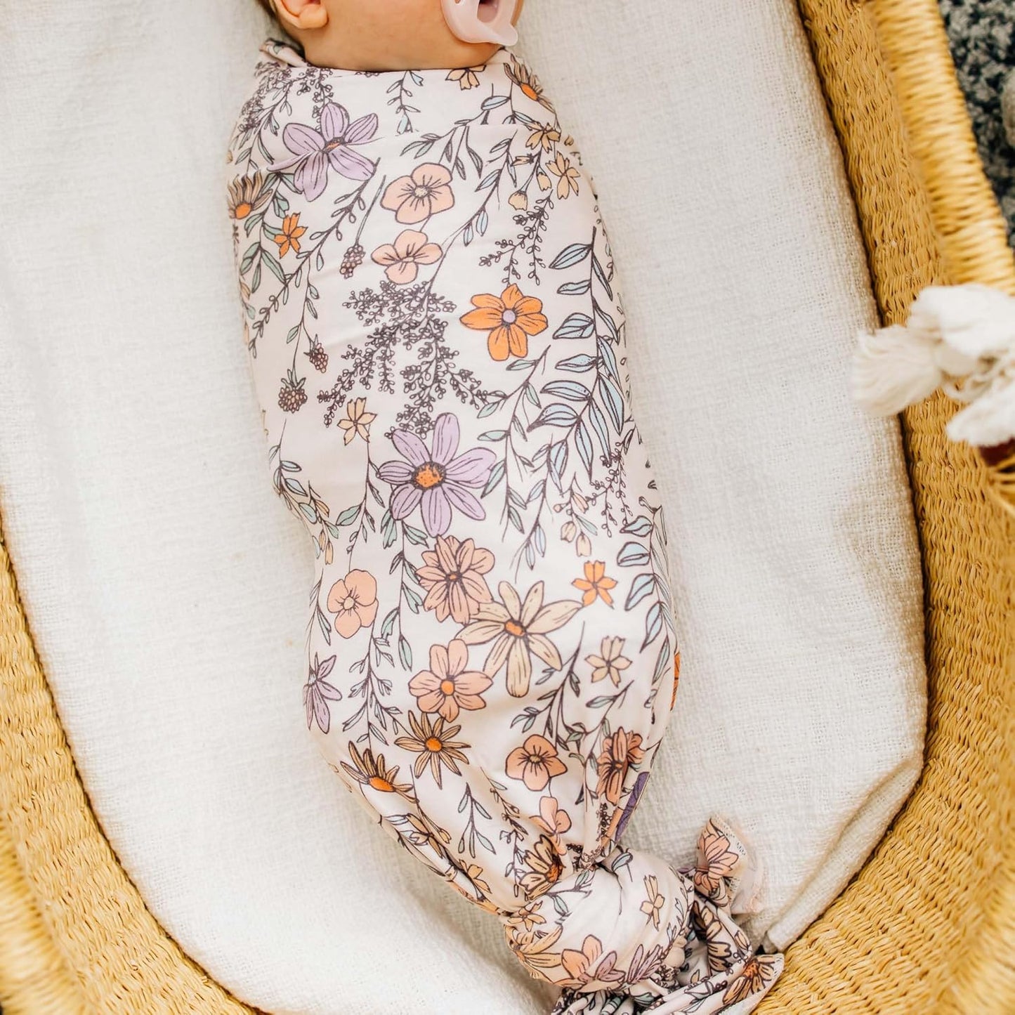 Copper Pearl Large Premium Knit Baby Swaddle Receiving Blanket Flora