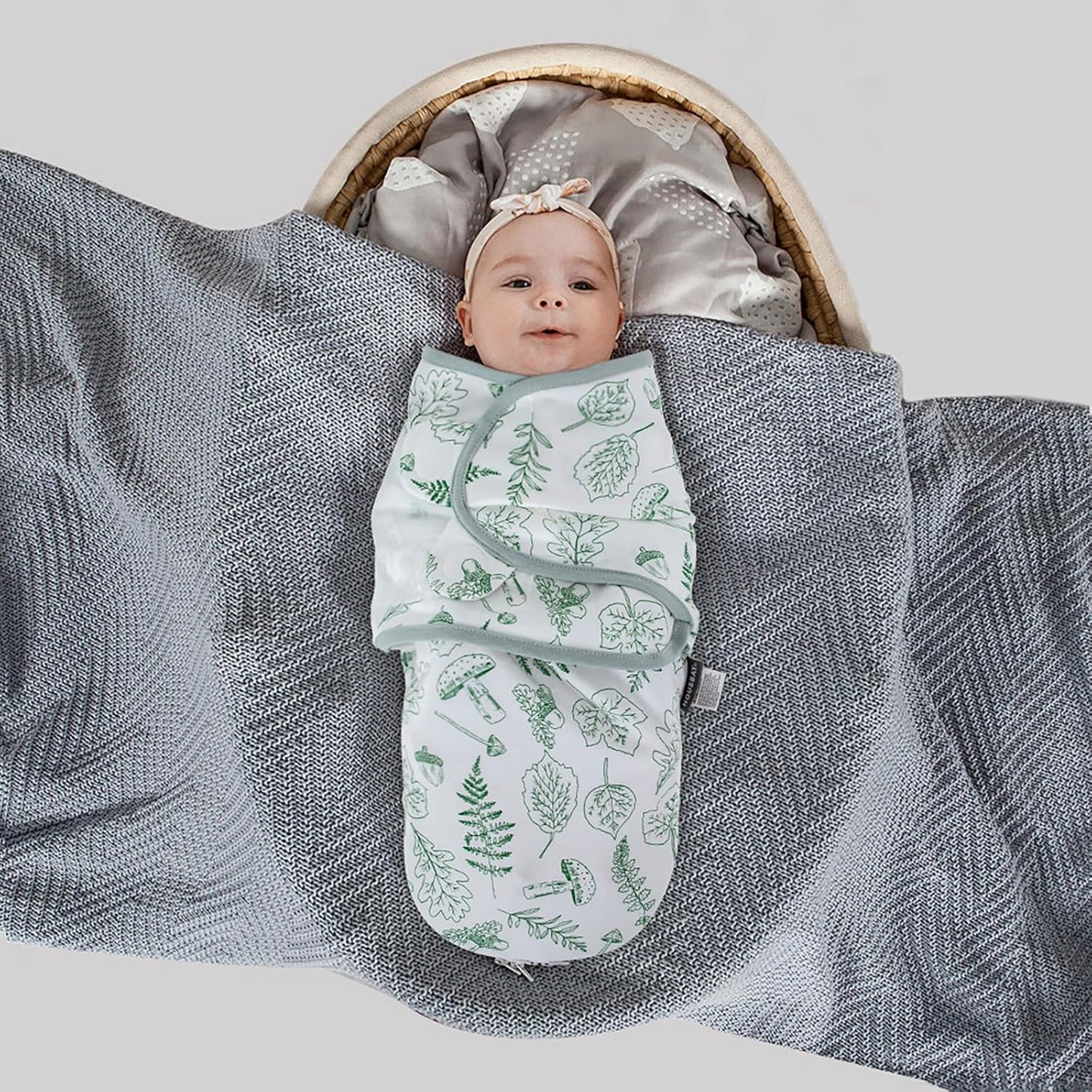 HOUSBAY Baby Swaddle Blanket Boy Girl, Super Soft 100% Cotton Newborn Adjustable Swaddles for 3-6 Months, 2-Way Zipper Sleep Sack 1 Pack