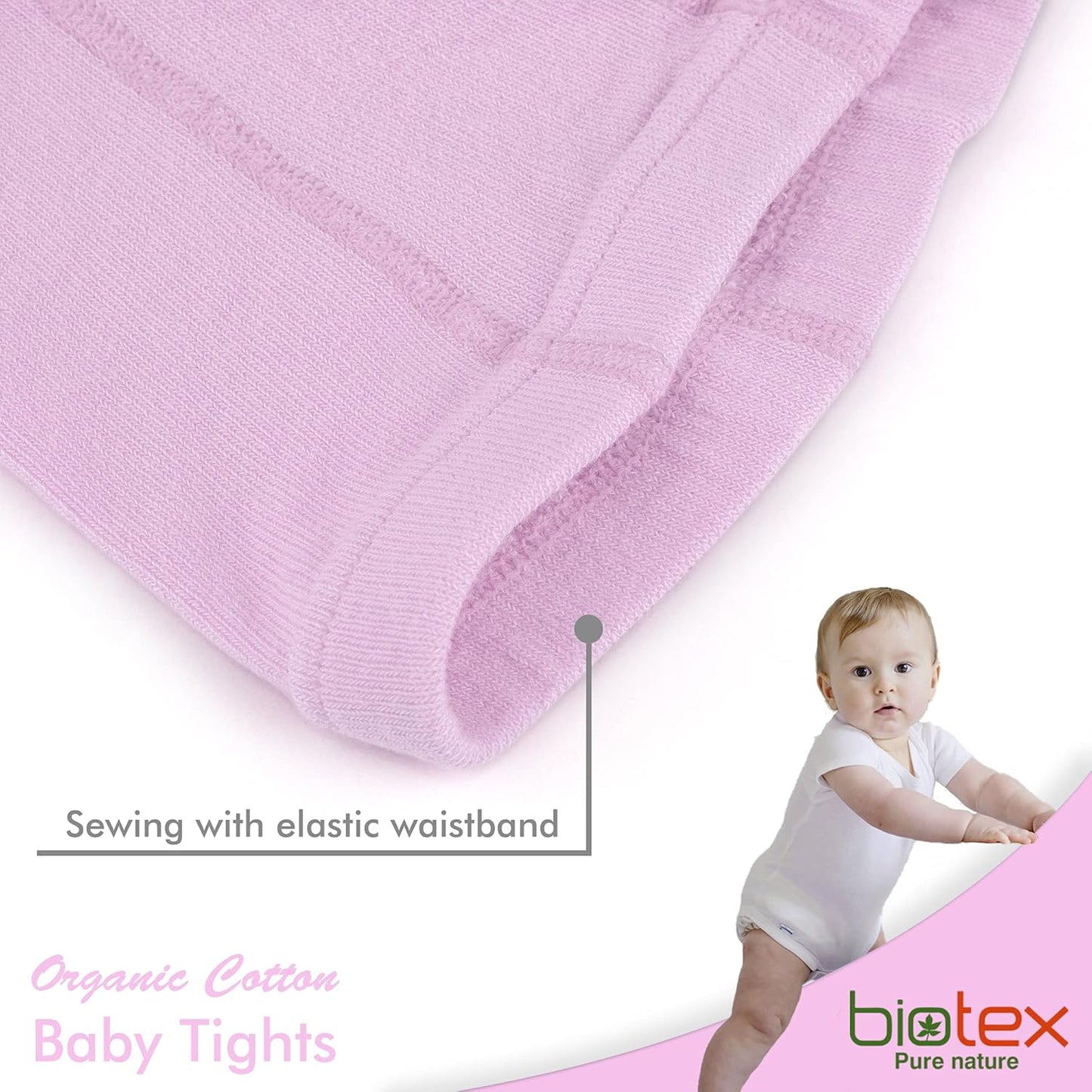 3 Pairs Organic Cotton Baby Girl and Boy Tights for Winter, Seamless Newborn Leggings, Toddler Stockings, 0-18 Months