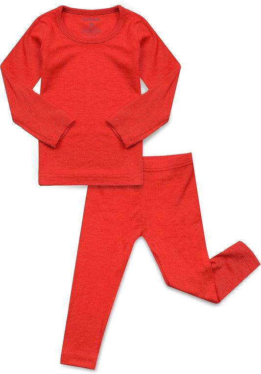 AVAUMA Baby Boys Girls Pajama Set Kids Toddler Snug fit Ribbed Sleepwear pjs for Daily Life Style