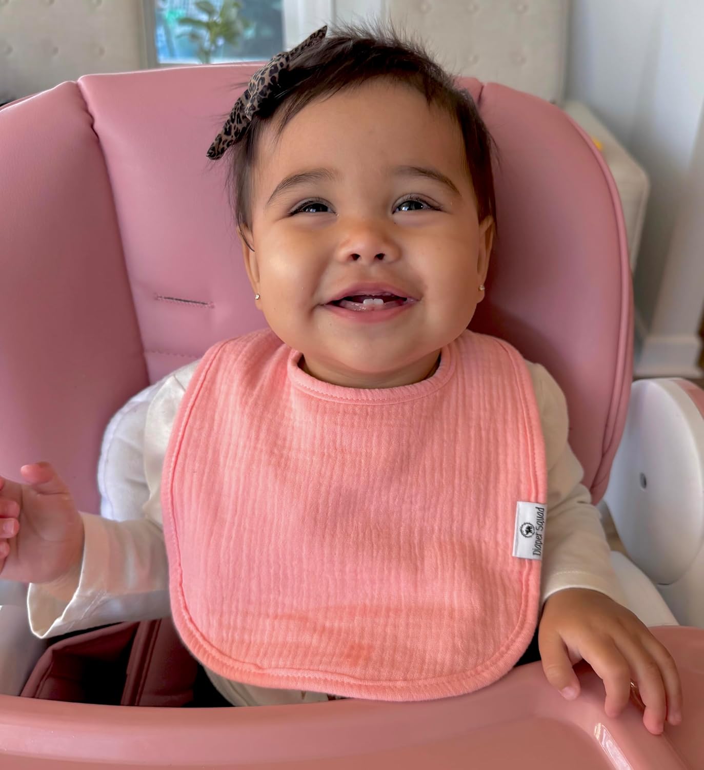 DiaperSquad's Baby Bibs for Drooling and Teething, Bibs for Boys, Baby Girl - Solid Cotton Baby Drool Bibs