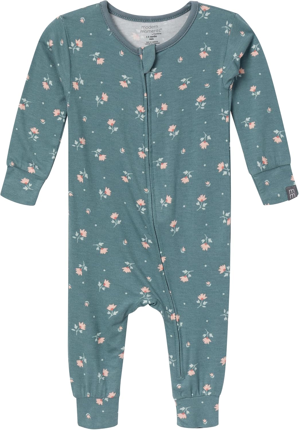 Modern Moments by Gerber Baby Girls' Viscose 2-Pack Footless Tight Fitting Pajamas