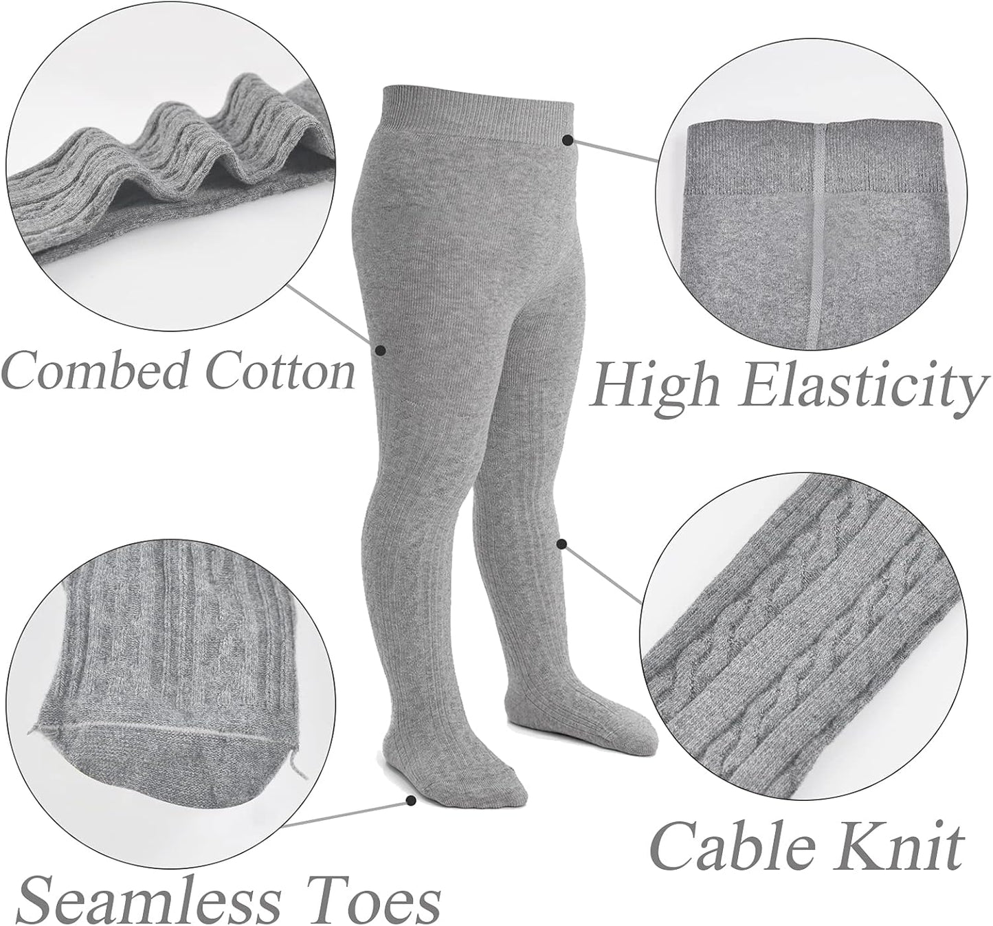 Mini angel Baby Tights Toddler Girl Tights Seamless Cable Knit Leggings Soft Cotton Stockings Pantyhose 3/4/5 Pack