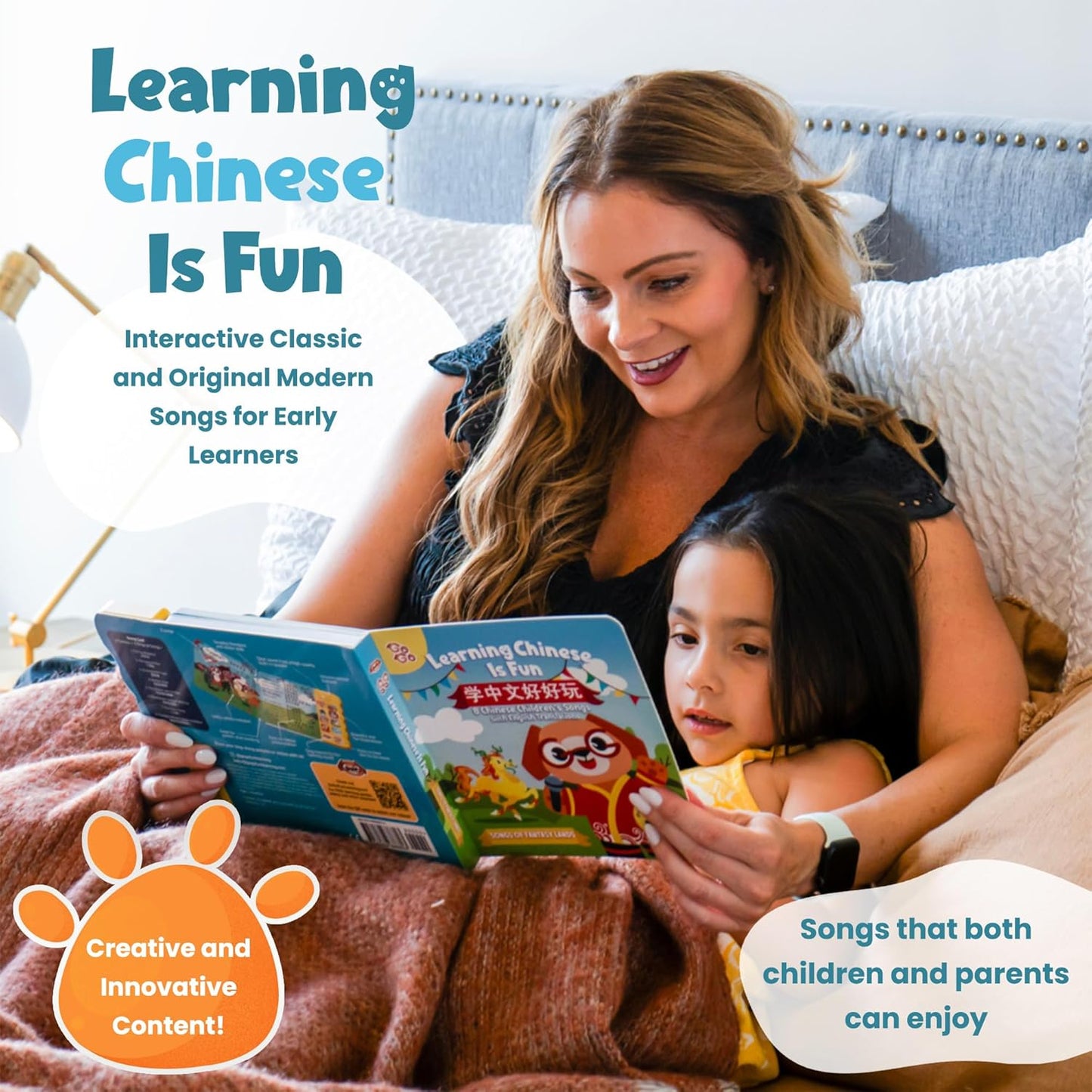 GO GO Learning Chinese is Fun Vol 1: Bilingual Chinese English Sound Books for Kids, 8 Songs, Chinese Learning Book, Chinese Toys, Chinese New Year Gifts for Kids, Learn Mandarin Chinese