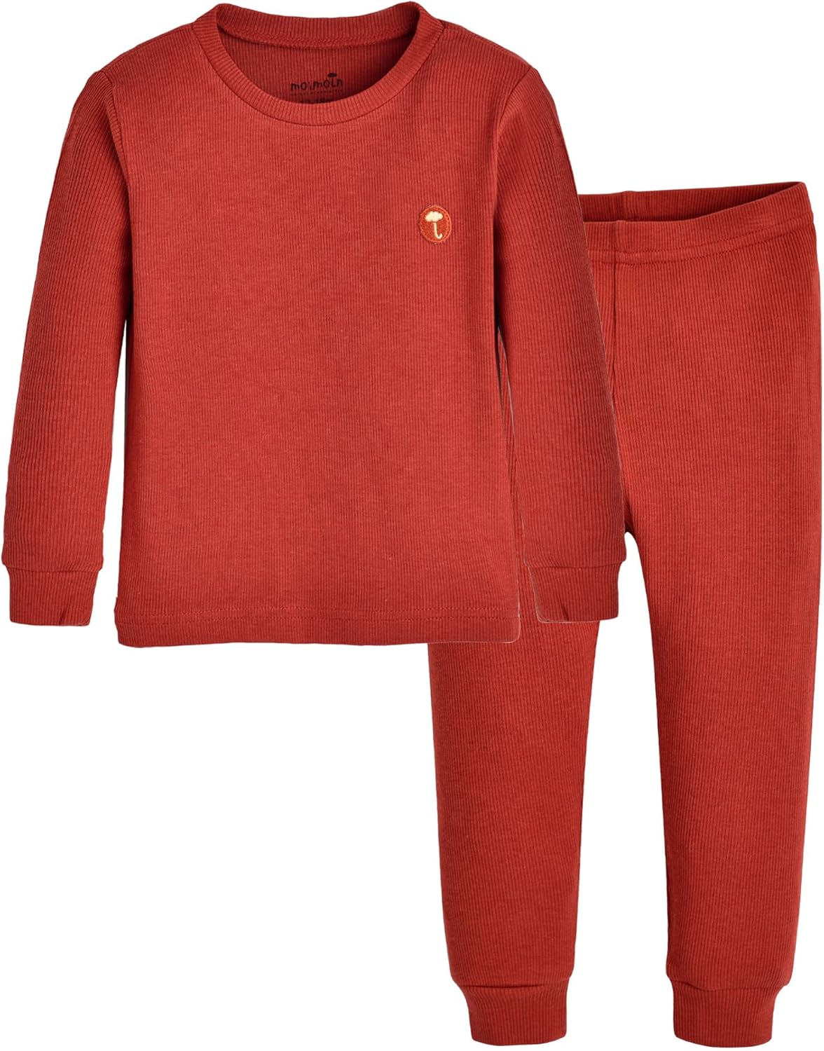 moimoln Pajamas Set 6M-5Y Solid Ribbed Unisex Baby & Toddler, Soft Viscose, Snug-Fit, Everyday Sleepwear