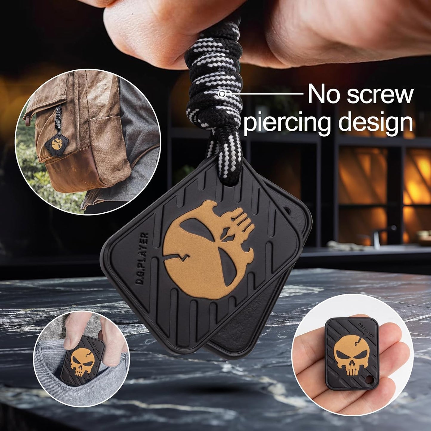 Fidget Toys Adults - Pendants Magnetic Metal EDC Toys for ADHD, Relieve Stress, Tension, Anxiety - Improve Focus - Find Inspiration, Backpack, Purse Hanging Decoration(Black Gold)