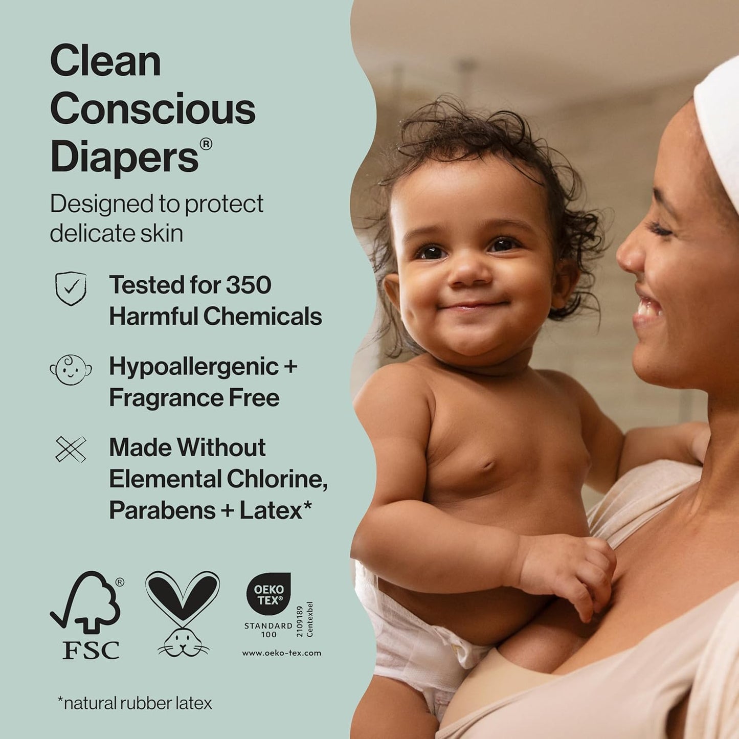 The Honest Company Clean Conscious Diapers for Delicate Skin | Up to 100% Leakproof | Hypoallergenic, Fragrance Free | Gender Neutral | Super Club Box, Size 4 (22-37 lbs), 104 Count (Prints May Vary)