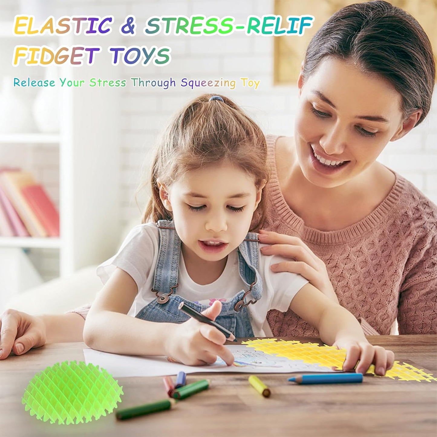 Fidget Worm Toy, 3D Elastic Fidget Toy for Kids Adult Relieving Stress Boredom, Stress and Anxiety Relief Calming Fidgets Desk Toys for Adults,Ideal Gifts (Yellow)