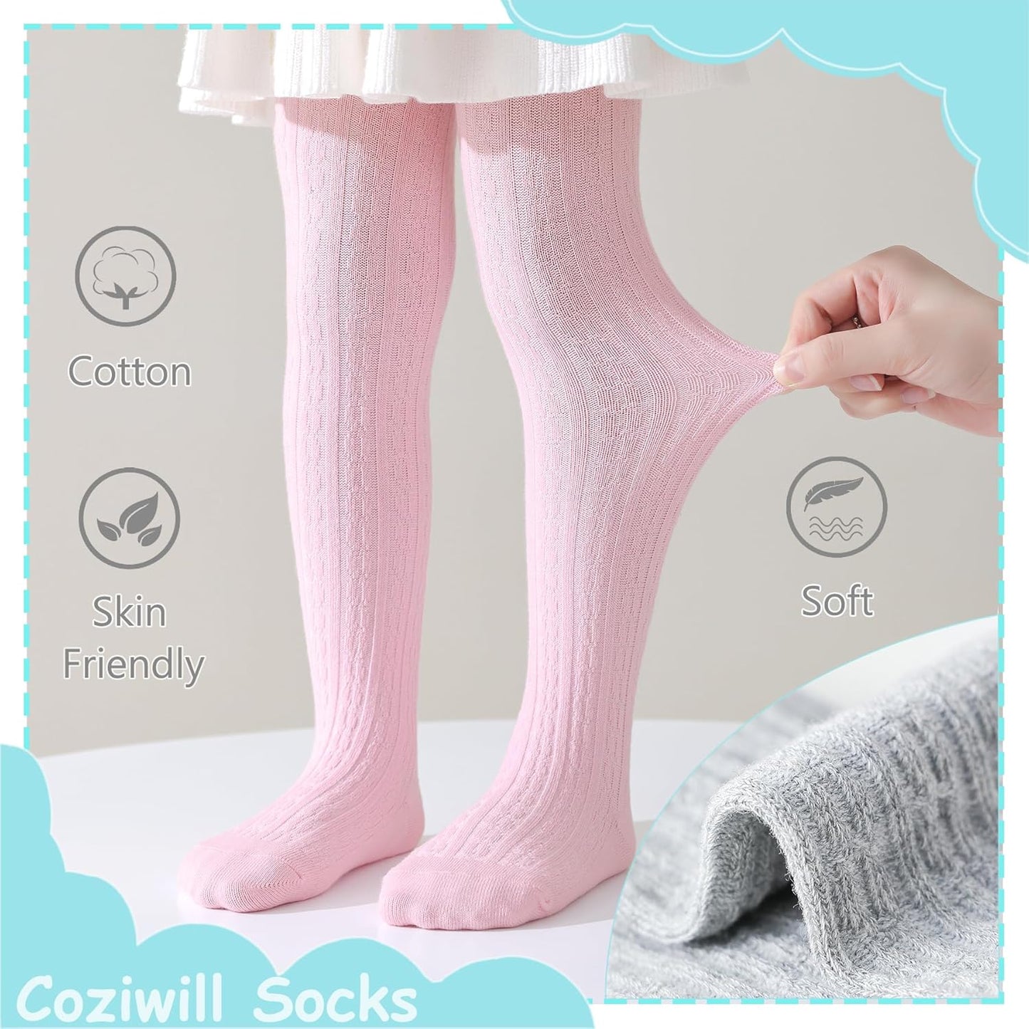 Baby Tights Toddler Stockings Tights Soft Cotton Cable Knit Baby Girl Tight Leggings Newborn Infant 0-4T