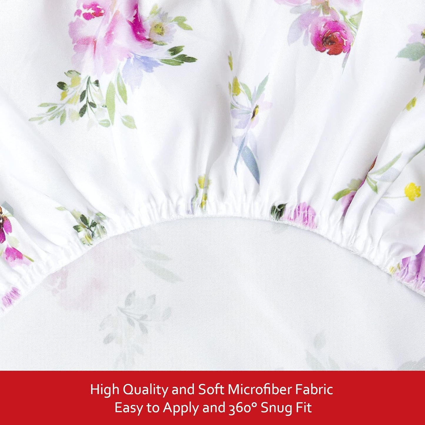 Crib Sheets Girls 4 Pack, Fitted Crib Sheets for Standard Size Crib and Toddler Mattresses, Soft and Breathable Baby Gift Girl Set, Floral