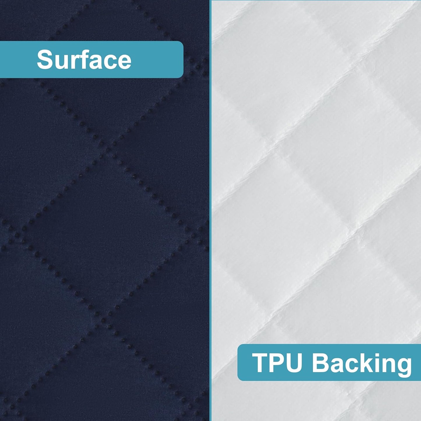 NTBAY 2 Pack Waterproof Mini Crib Mattress Protector, Quilted 24"x38" Fitted Mattress Cover - Machine Washable - Soft and Breathable Baby Mattress Pad Sheet for Mini Crib and Baby Playards, Navy Blue