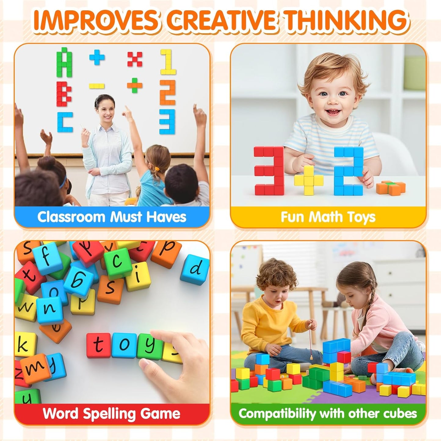 Magnetic Blocks,1.41 inch Large Building Blocks for Kids Ages 3-5 4-8 Sensory Magnetic Cubs for Kids 1-3 Preschool Educational Gifts Toys for Toddlers 3 4 5 6 7 8 Year Old Boys Girls 28PCS